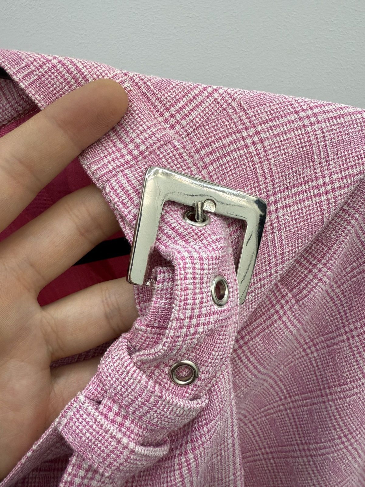 Versace Jeans Couture Vintage Archive Versace Jeans Couture Pink Check Belt Skirt Size 30" / US 8 / IT 44 - 5 Thumbnail