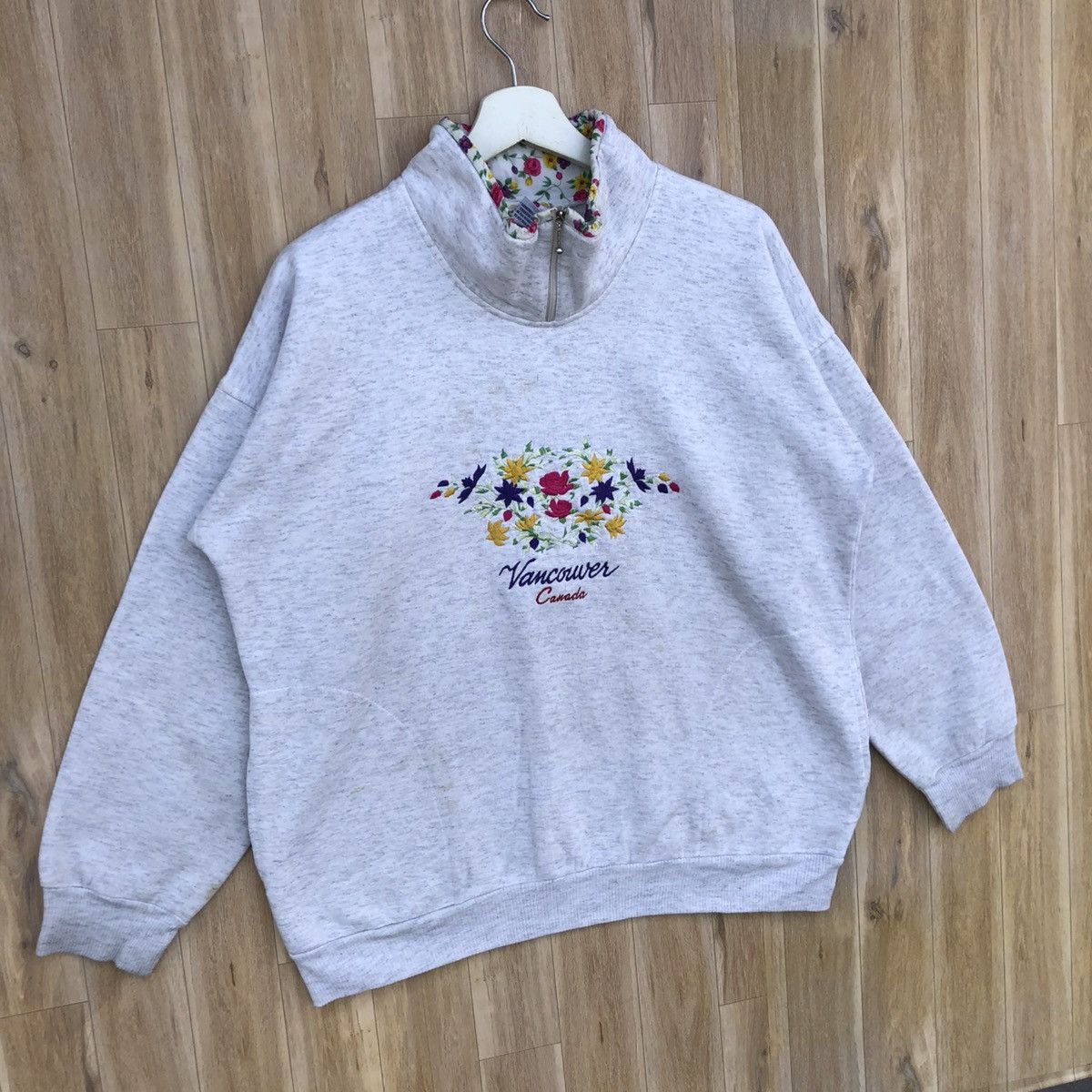 Vintage Vintage 80s The Butchart Gardens Canada Quarter Zip Sweater Size M / US 6-8 / IT 42-44 - 2 Thumbnail