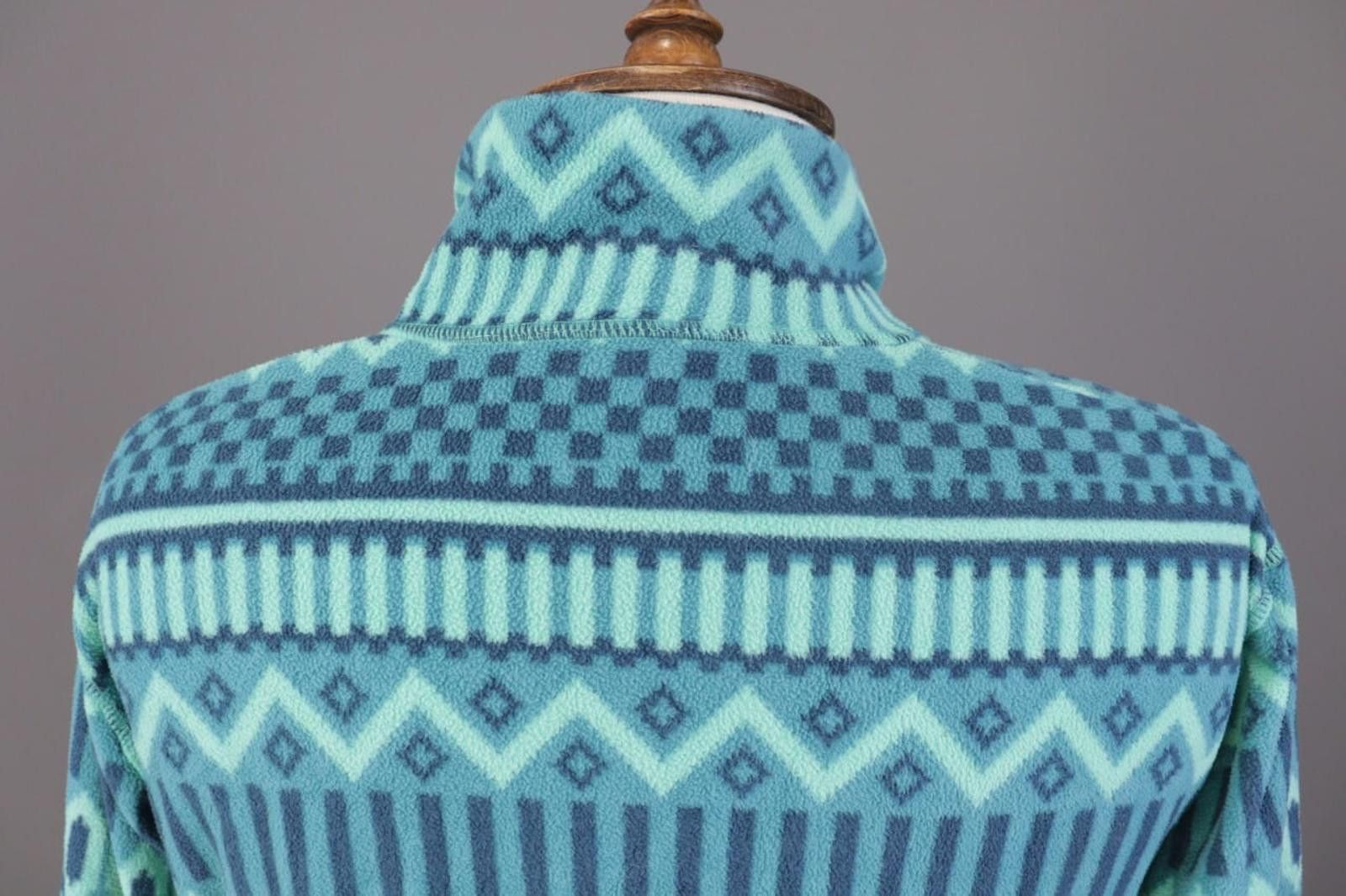 Designer Kari Traa Blue Geometric Fair Isle Full Jacket Size L Size L / US 10 / IT 46 - 11 Thumbnail