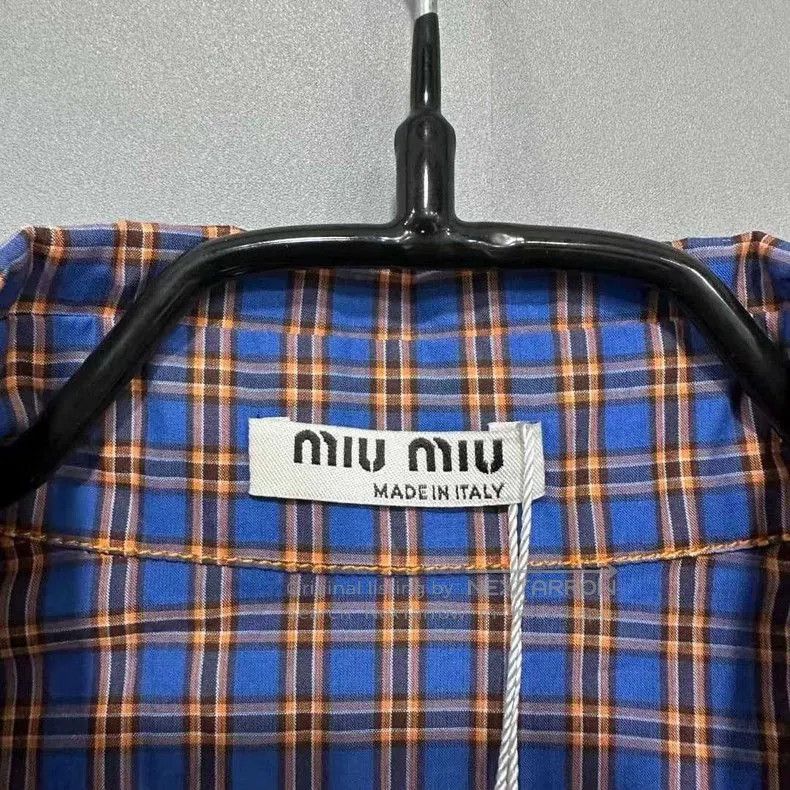 Miu Miu Striped Shirt with Lace Collar by MIU MIU. Size US M / EU 48-50 / 2 - 5 Thumbnail
