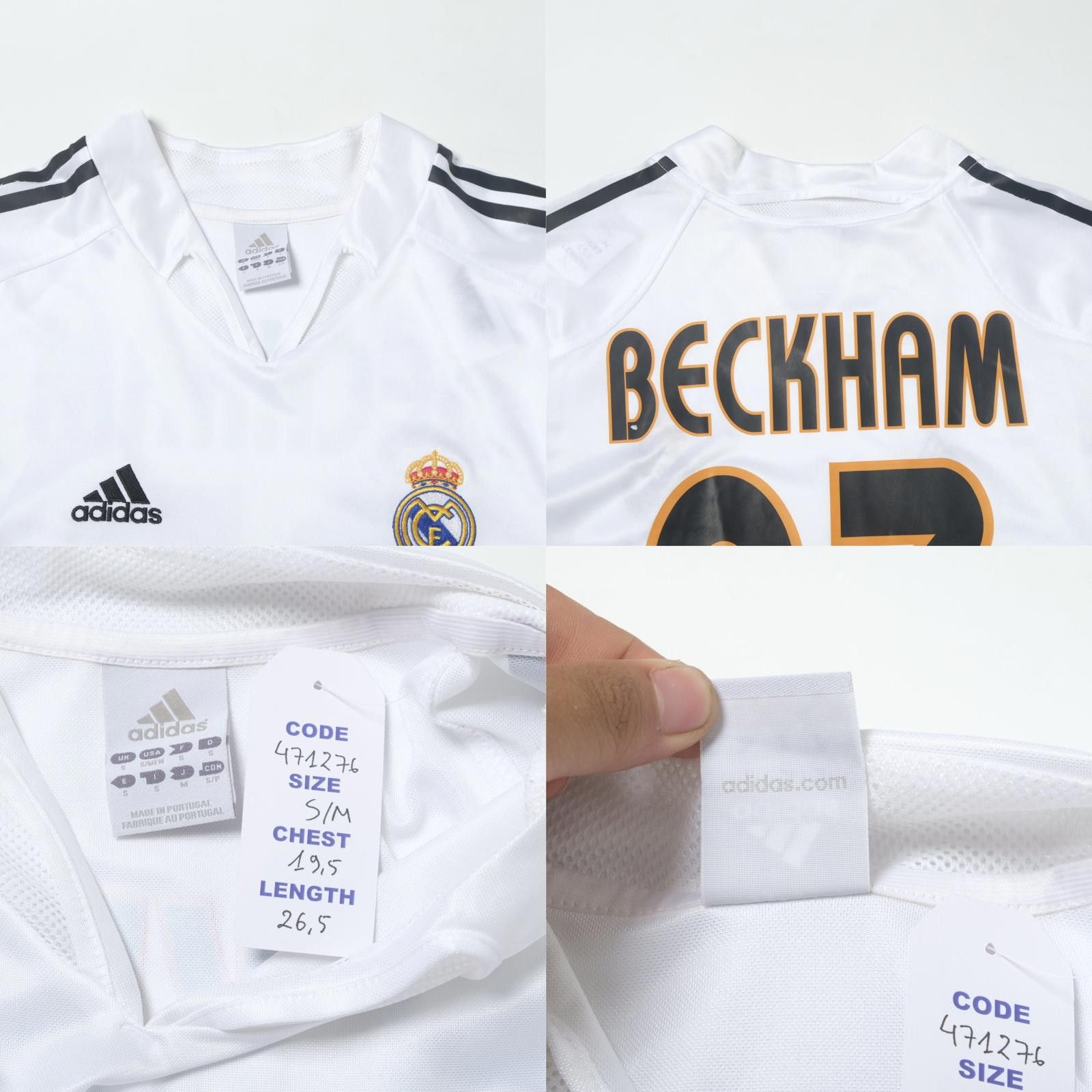 Adidas 2004/05 Real Madrid Home Shirt Adidas Beckham (S/M) Size US S / EU 44-46 / 1 - 5 Thumbnail