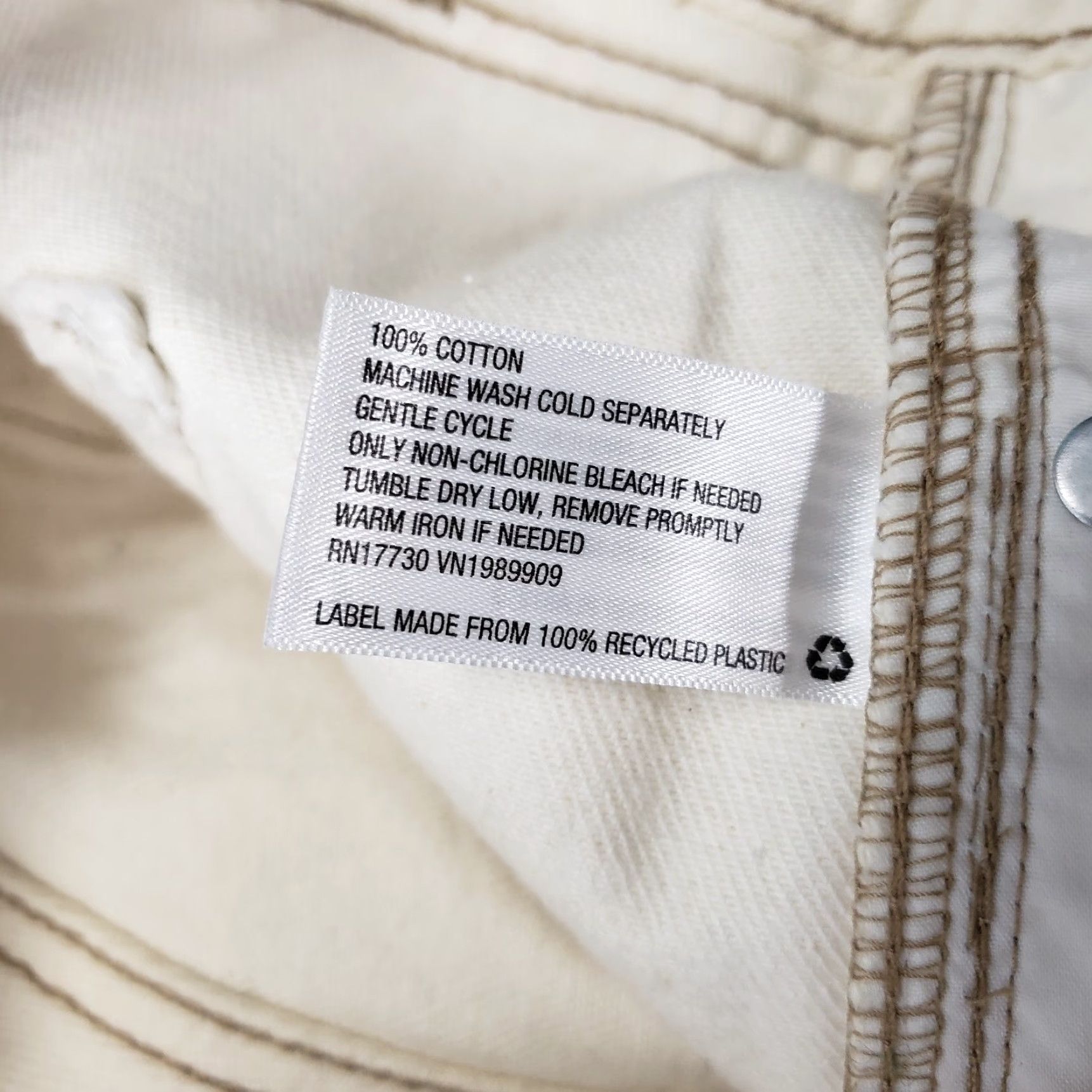 Vintage Future Collective Womens Jeans Waist Overlap Tapered Rise High Ivory 14 Denim Cotton Zip Plus 14 Womens Jeans Size 36" / US 14 / IT 50 - 7 Thumbnail