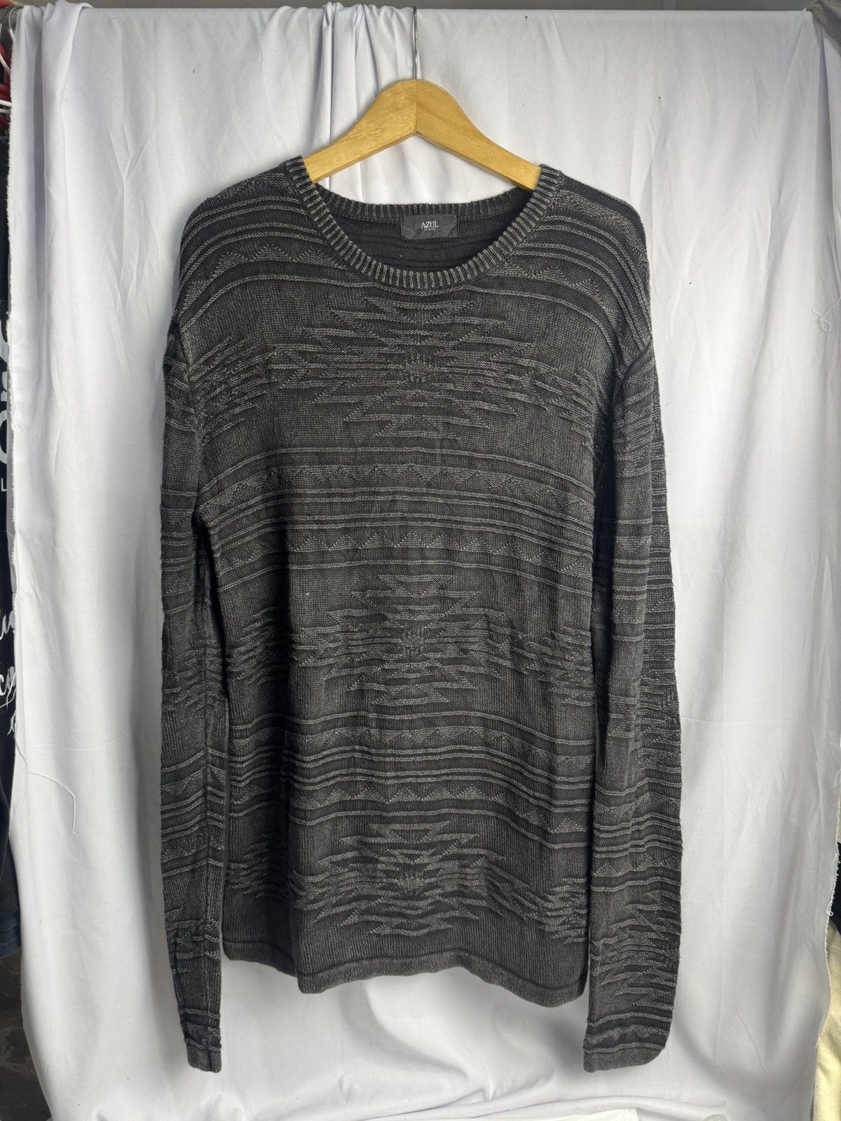 Yohji Yamamoto Navajo Knit Sweaters Moussy Black Washed Archive Styled Size US L / EU 52-54 / 3 - 1 Thumbnail