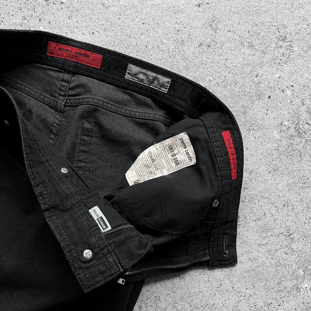 Designer × Pierre Cardin Pierre Cardin Men’s Black Solid Pant Jeans Pockets Zip Size US 34 / EU 50 - 8 Thumbnail