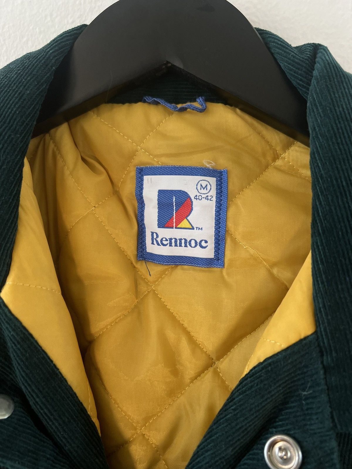 Rennoc Vintage Rennoc Green & Yellow Varsity-Style Bomber Jacket Size US M / EU 48-50 / 2 - 3 Thumbnail