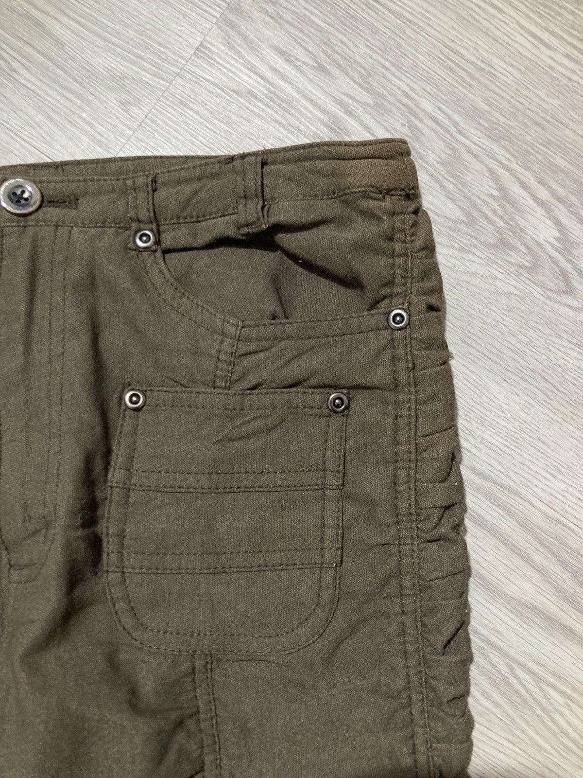 Le Grande Bleu (L.G.B.) 2000s Japanese Brand Ruched Pants Punk Lgb Style Green Army Size US 26 / EU 42 - 8 Thumbnail