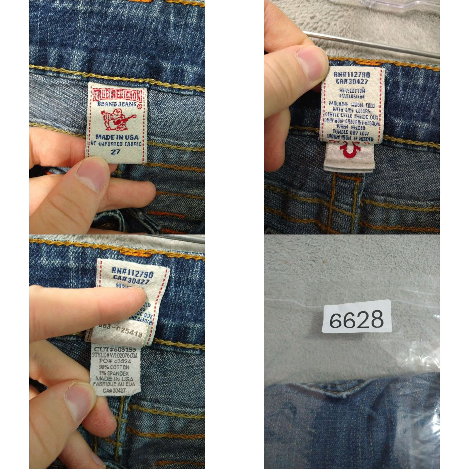True Religion True Religion Jeans Women 27 Blue Denim Billy Straight Leg Low Rise Flap Pockets Size 27" / US 4 / IT 40 - 8 Thumbnail