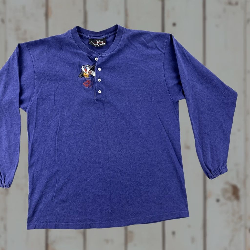 Vintage VINTAGE Disney Originals Long Sleeve Henley Shirt Mens Large Purple Rafiki USA 90s Size US L / EU 52-54 / 3 - 1 Thumbnail