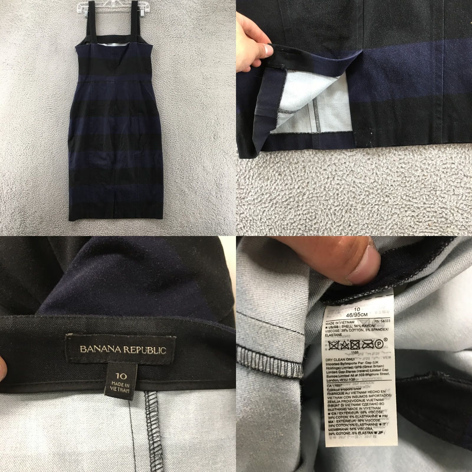 Banana Republic Banana Republic Bodycon Dress Womens 10 Striped Sleeveless Casual Knee Length Multicolor Slit Dress Womens Size L / US 10 / IT 46 - 8 Thumbnail