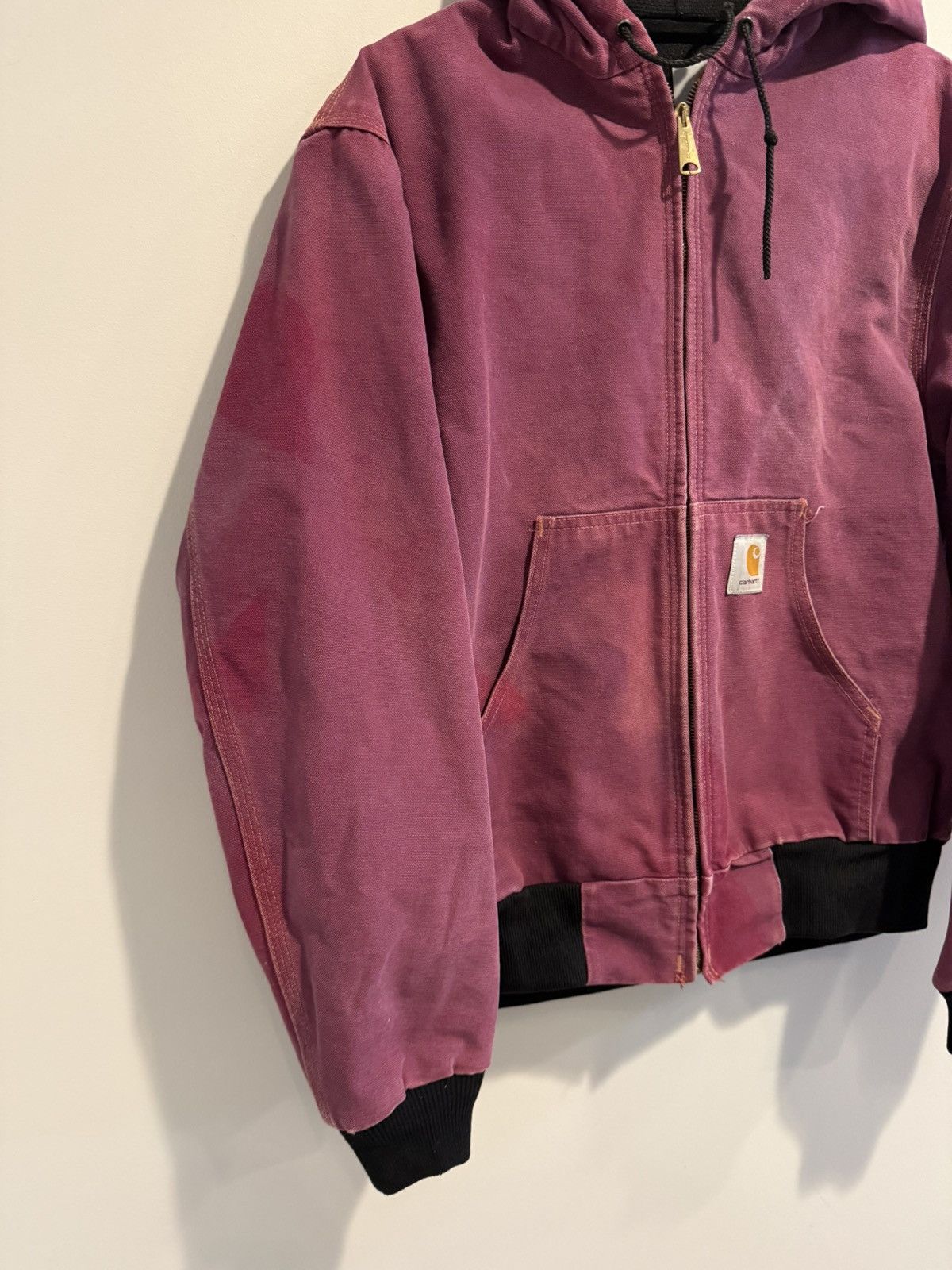 Carhartt Vintage Carhartt J03 Red Custom Dyed hoody jacket Size US M / EU 48-50 / 2 - 2 Thumbnail