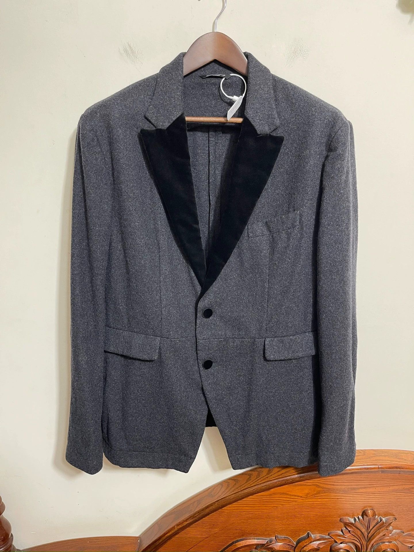 Dolce & Gabbana Dolce & Gabbana Charcoal Gray Wool Blazer Size 52 Size US L / EU 52-54 / 3 - 1 Thumbnail