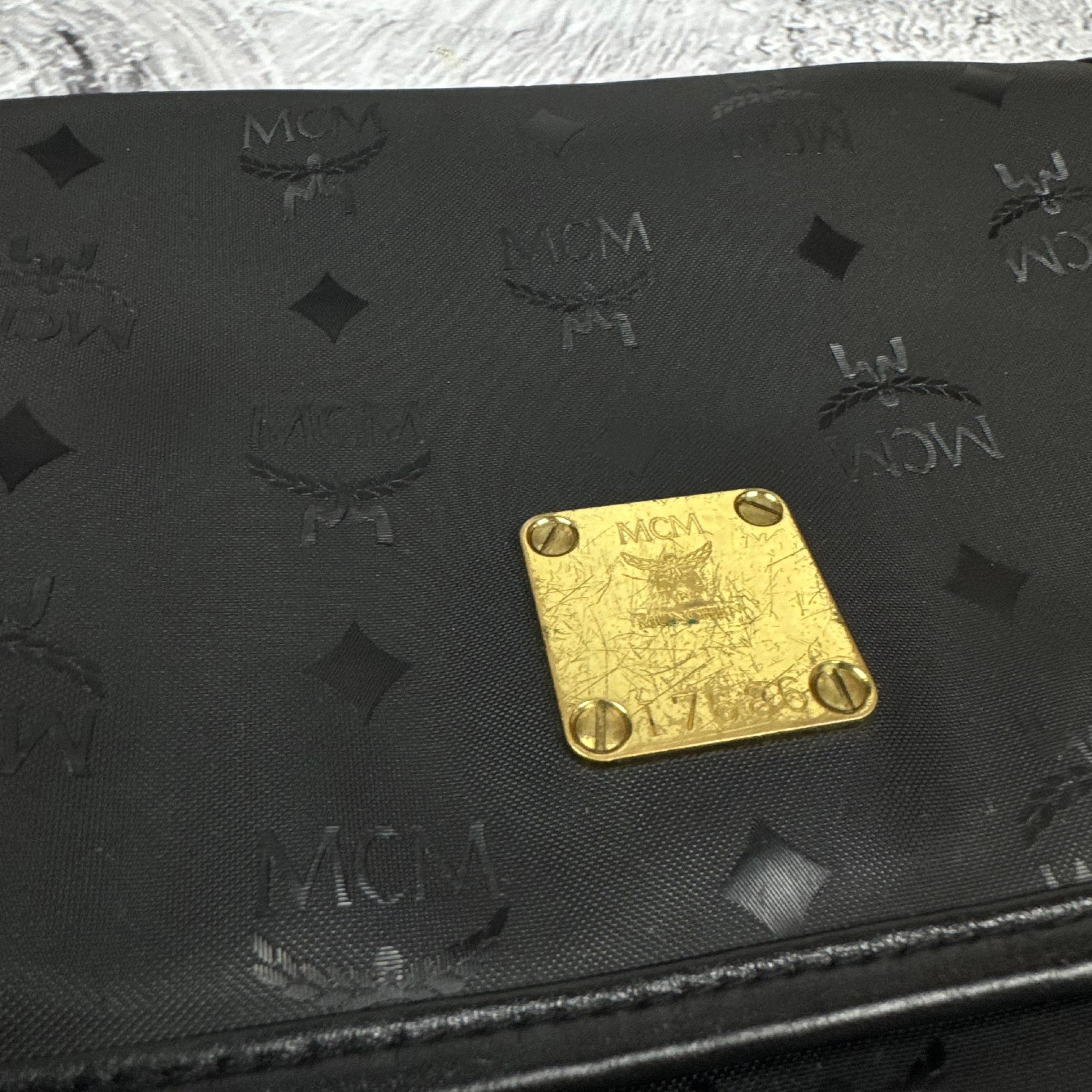 MCM MCM Munich Noir Visetos Adjustable Strap Crossbody Bag Size ONE SIZE - 6 Thumbnail
