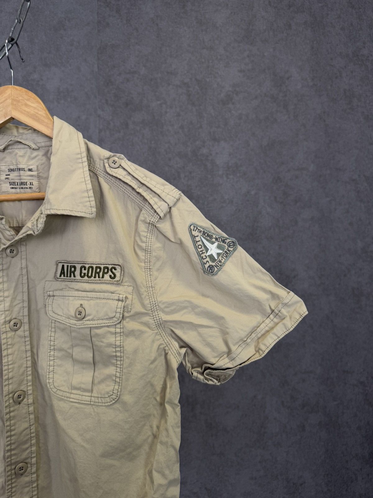 Schott Schott vintage designer military shirt Size US XL / EU 56 / 4 - 2 Thumbnail