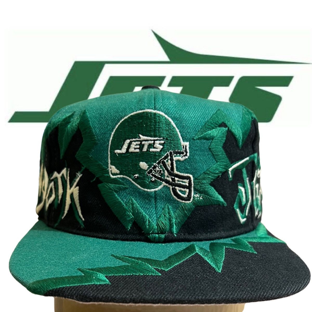 image of New York Jets Jagged Edge Drew Pearson Snapback Hat Vintage, Men's