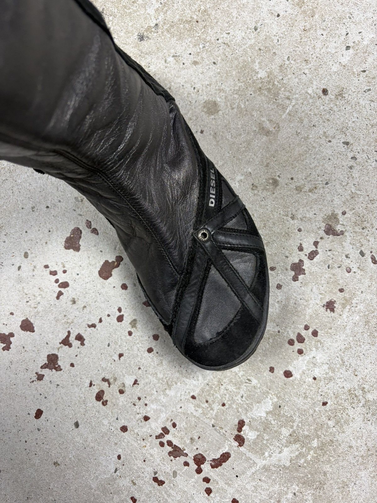 Diesel Vintage 2000s Diesel Black Cow Leather Archive Moto Boots Size US 8.5 / IT 38.5 - 14 Thumbnail