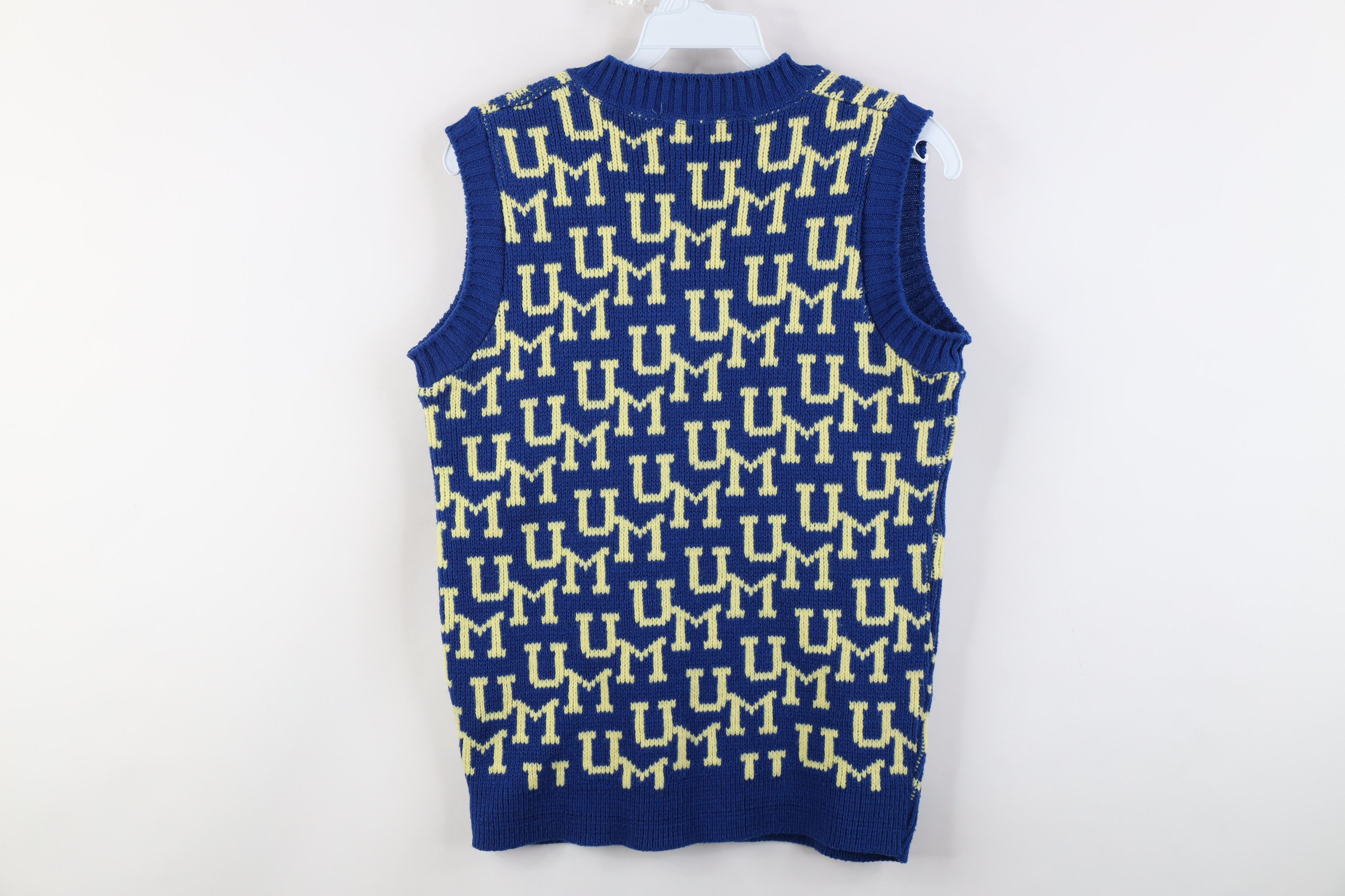 Vintage Vintage 70s University of Michigan All Over Sweater Vest Size S / US 4 / IT 40 - 7 Thumbnail