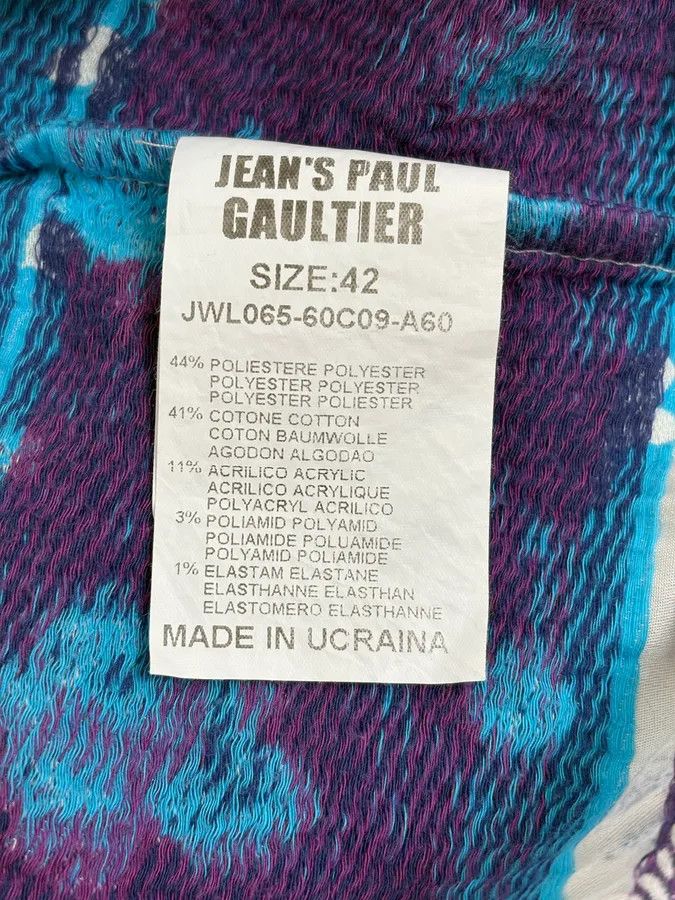 Jean Paul Gaultier 2000s Jean Paul Gaultier White & Blue Abstract Jacket Size S / US 4 / IT 40 - 14 Thumbnail