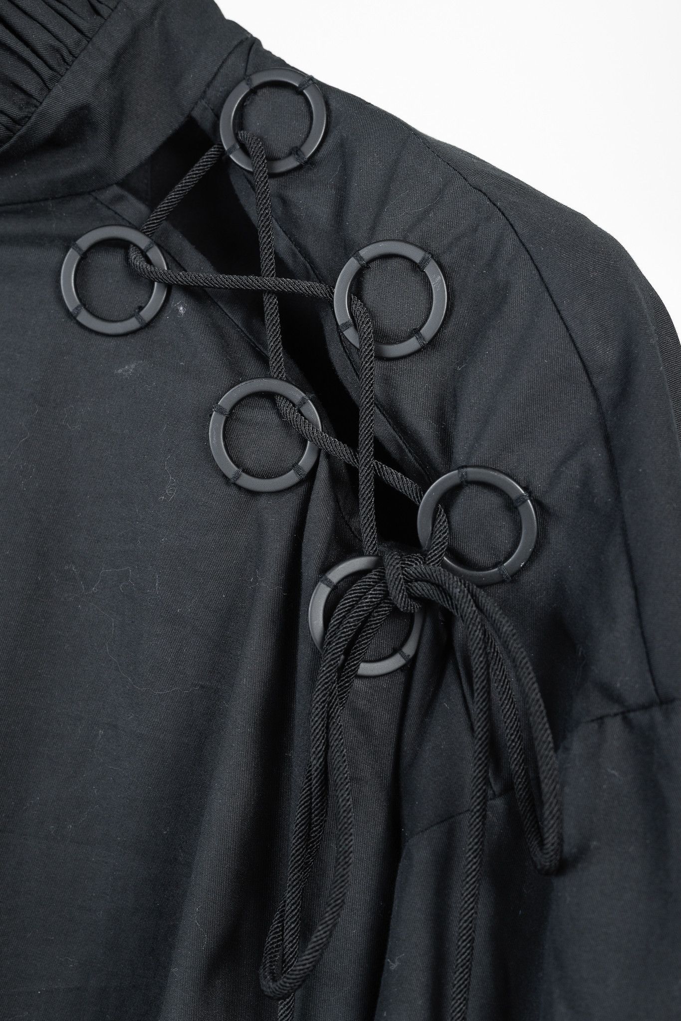 ELLERY Ellery Rail Road Black Cotton Oversized Lace-Up Shirt Size S / US 4 / IT 40 - 6 Thumbnail
