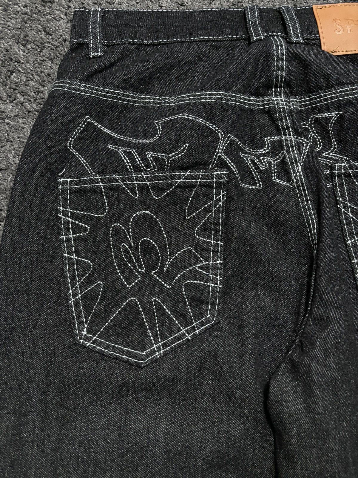 Vintage Vintage very rare embroidered spirit dark gray baggy jeans Size US 30 / EU 46 - 7 Thumbnail