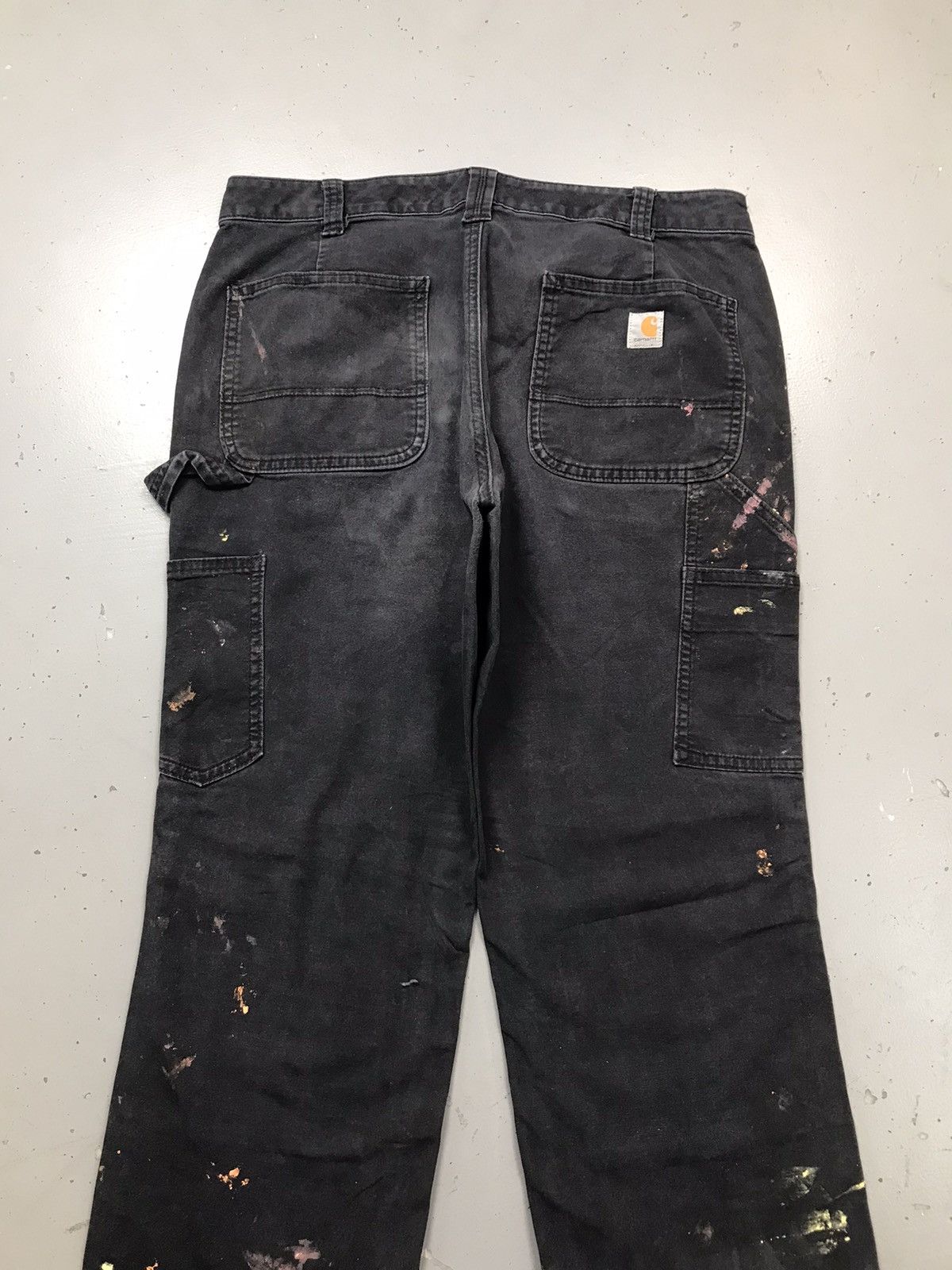 Carhartt Vintage Carhartt double knee paint splatter workwear denim Size US 35 - 15 Thumbnail