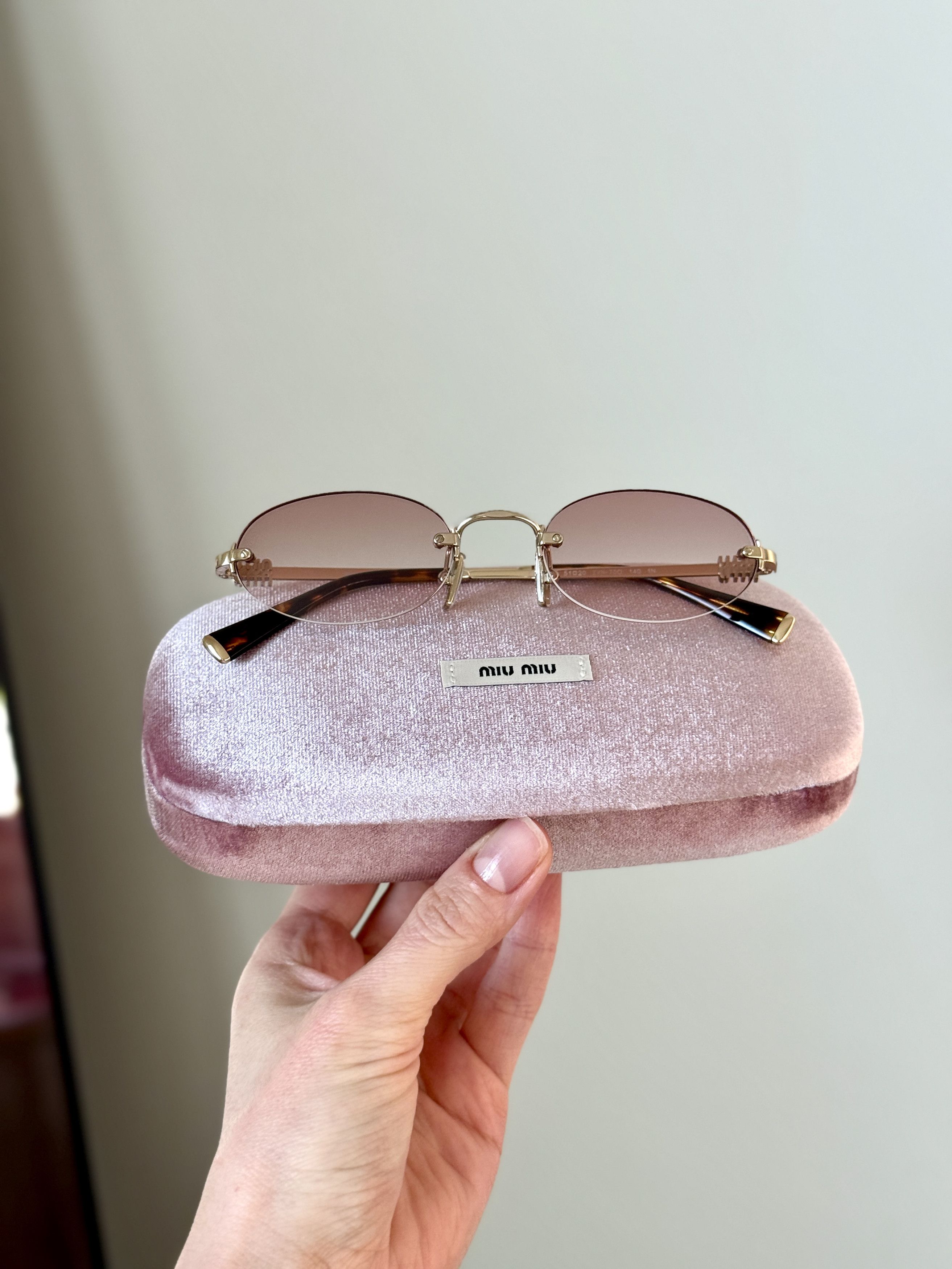 Miu Miu Miu Miu Women Sunglasses Oval MUA54S ZVN70O NEW AUTHENTIC Size ONE SIZE - 2 Thumbnail