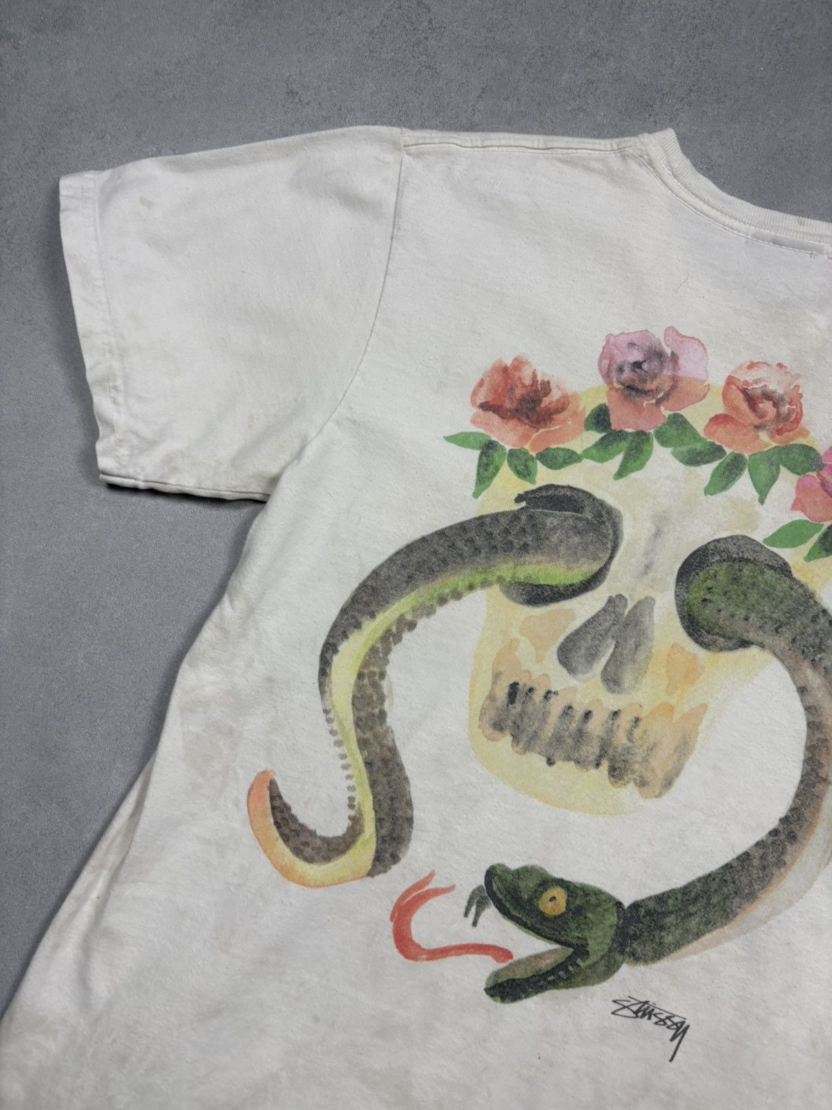 Stussy Trashed Vintage Stussy Calavera Pocket Snake Skull T-Shirt S Size US S / EU 44-46 / 1 - 4 Thumbnail