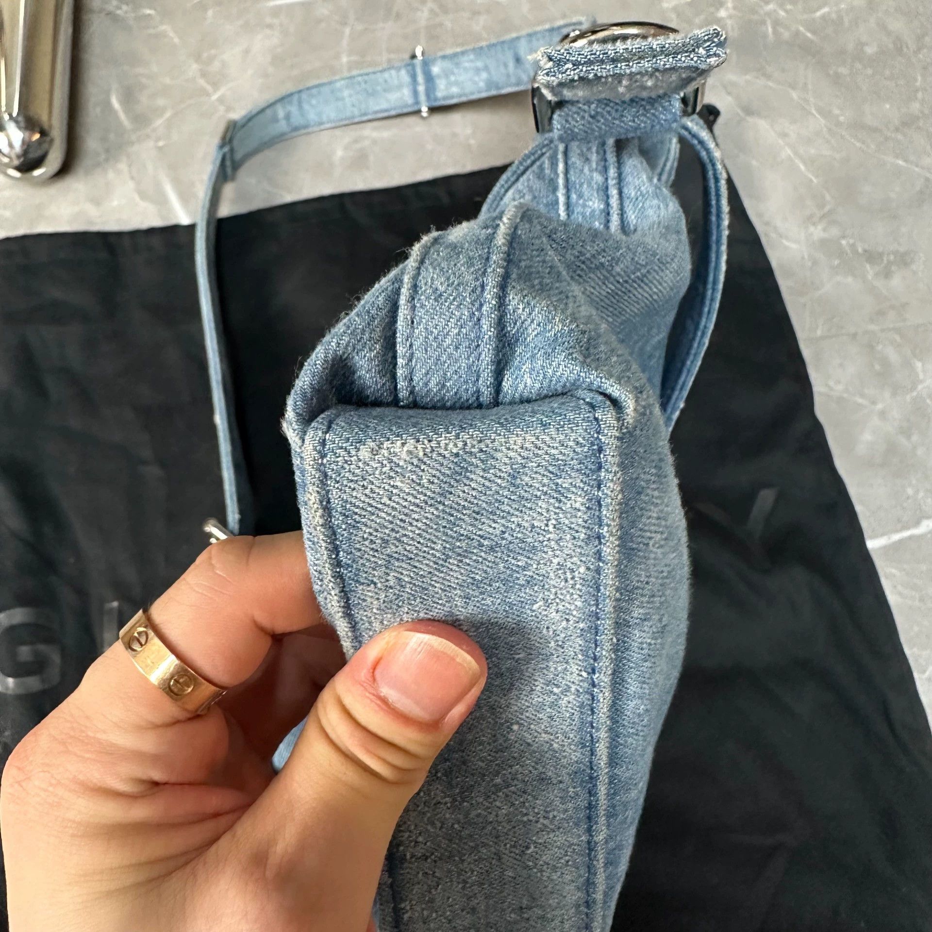 Givenchy Givenchy Voyou Silver Strap Denim Mid Blue Women's Size ONE SIZE - 5 Thumbnail