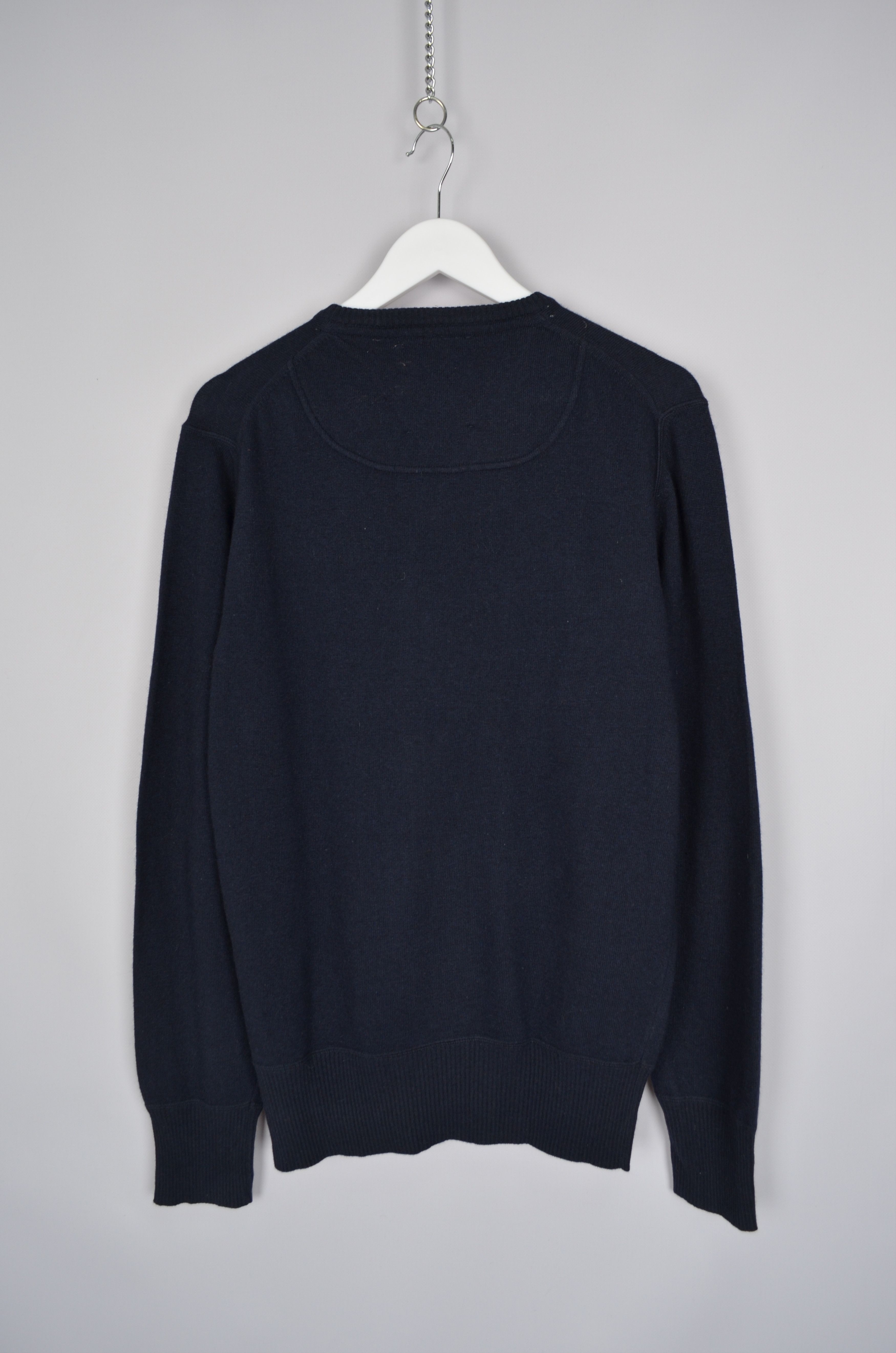 Aeronautica Militare × Designer Aeronautica Militare Wool Blend Navy V-Neck Sweater Jumper Size US L / EU 52-54 / 3 - 6 Thumbnail
