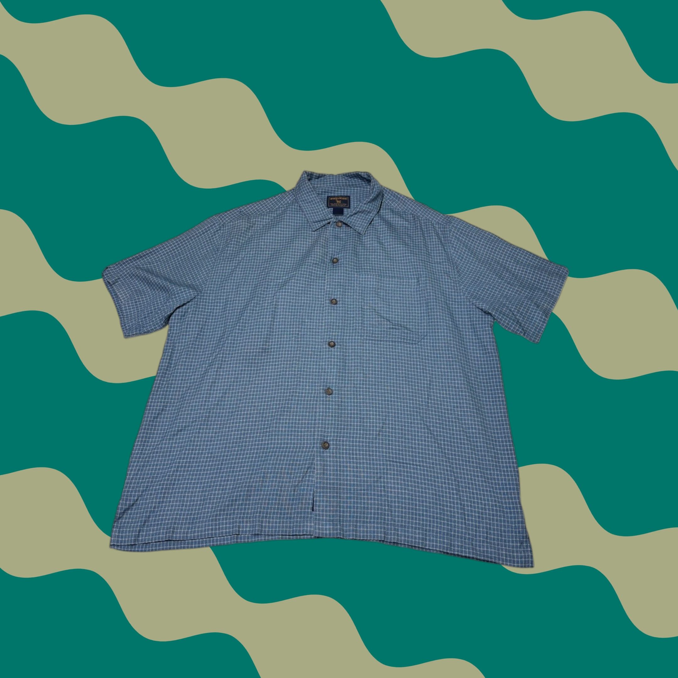 Vintage VINTAGE Woolrich Shirt Mens Short Sleeve Button Down Blue Grid 8810 Polynosic XL Checks Outdoor Casual Travel Mens Size US XL / EU 56 / 4 - 1 Thumbnail