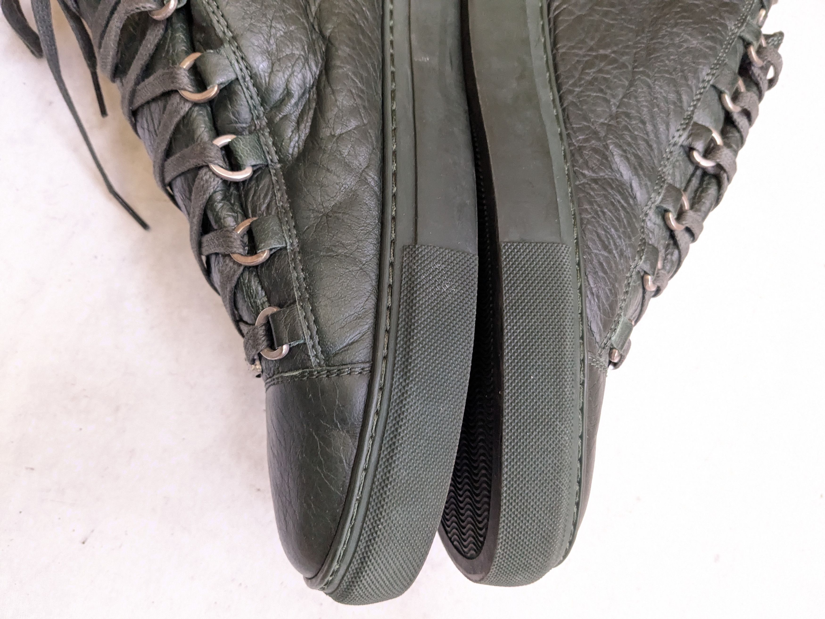 Balenciaga Balenciaga Arena Sneakers Dark Green 14 High Tops Leather Size US 14 / EU 47 - 8 Thumbnail