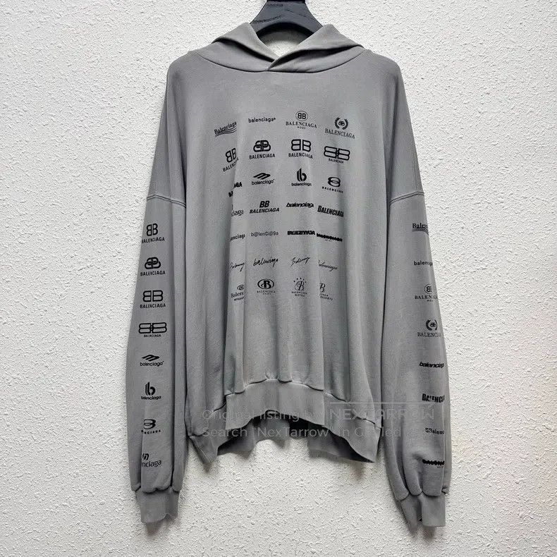 Balenciaga Balenciaga Multielement Printed Logo Destroyed Cement Grey Size US L / EU 52-54 / 3 - 1 Thumbnail