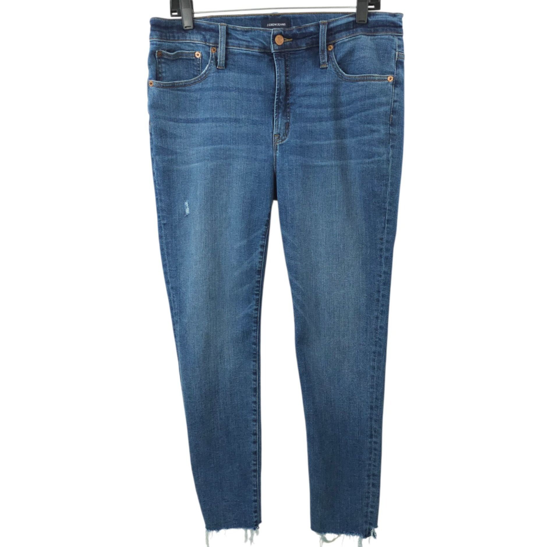 J.Crew J.Crew 9" High Rise Toothpick Jeans Womens 31 Medium Wash Ra Size 33" - 1 Thumbnail