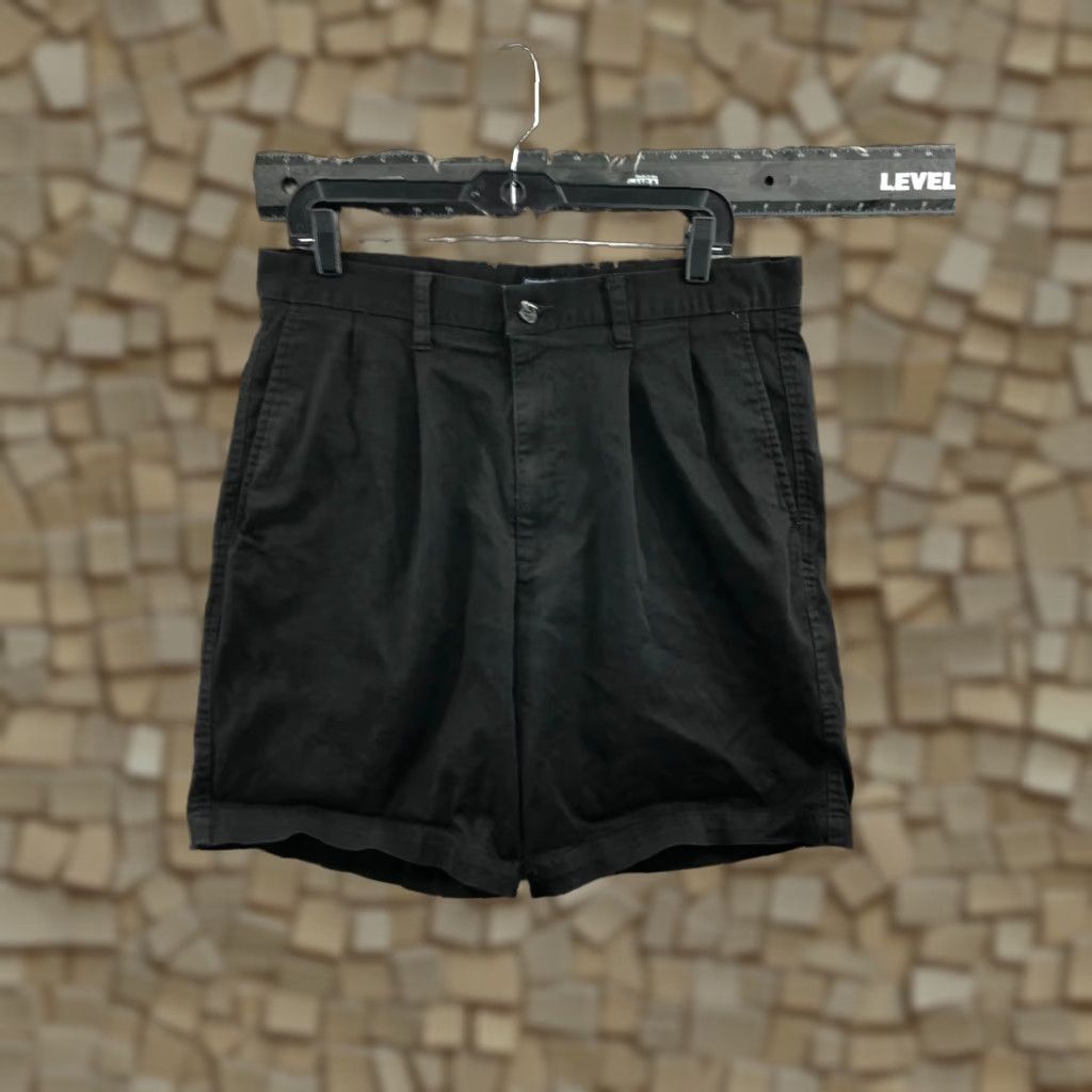 Dockers DOCKERS Shorts Mens 34 Mid Rise Pleated Relaxed Fit Dark Wash Black Size US 34 / EU 50 - 1 Thumbnail
