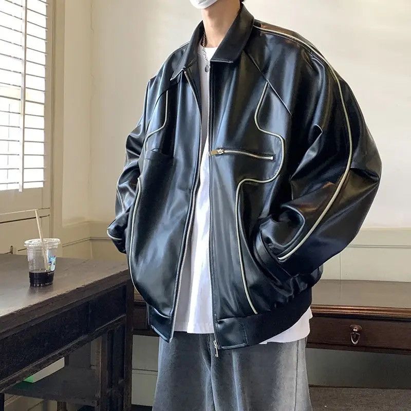 Other Black PU Leather Jacket Retro Street Style Size US L / EU 52-54 / 3 - 2 Thumbnail