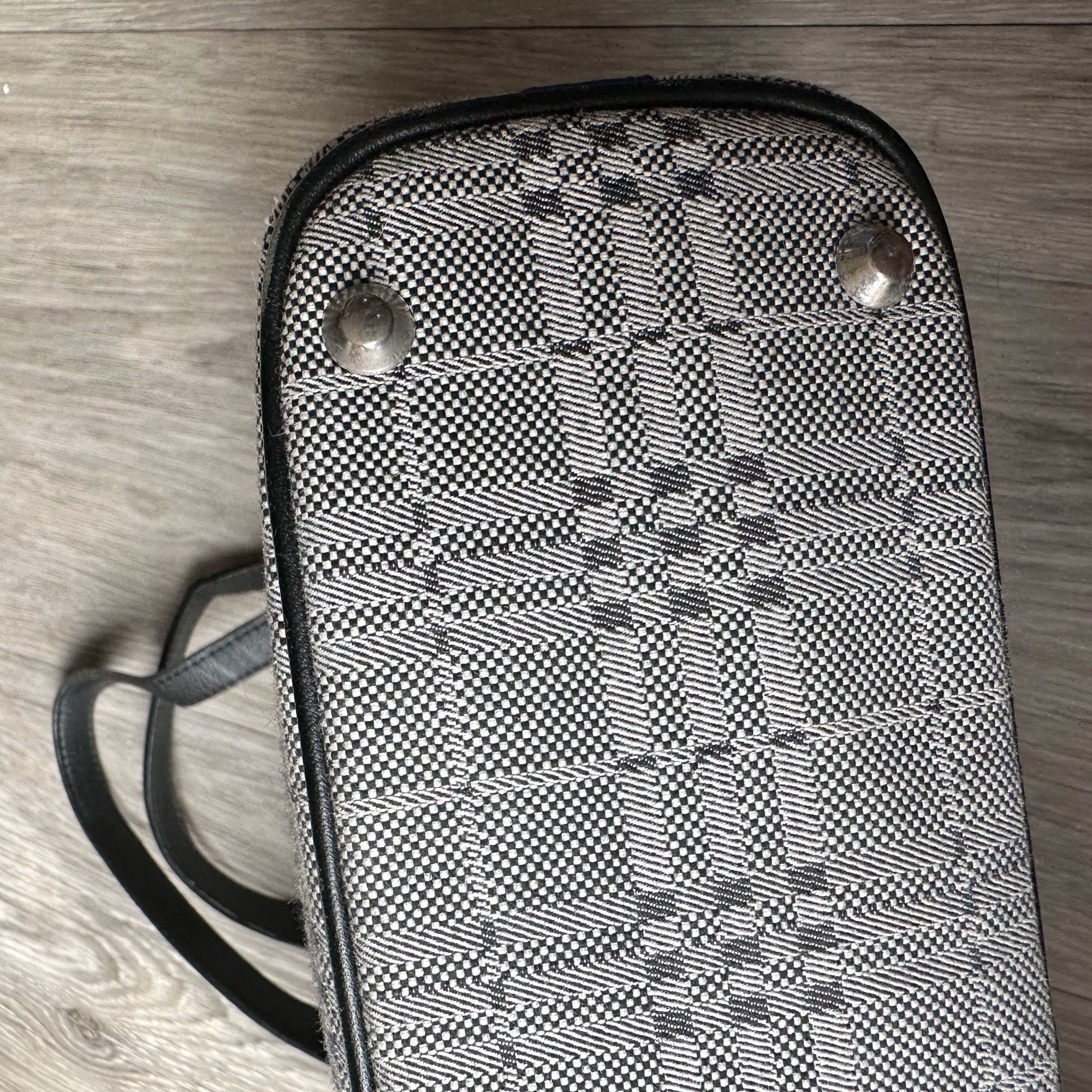 Burberry Burberry Gray Nova Check Satchel/ Tote with Black Leather B Size ONE SIZE - 12 Thumbnail