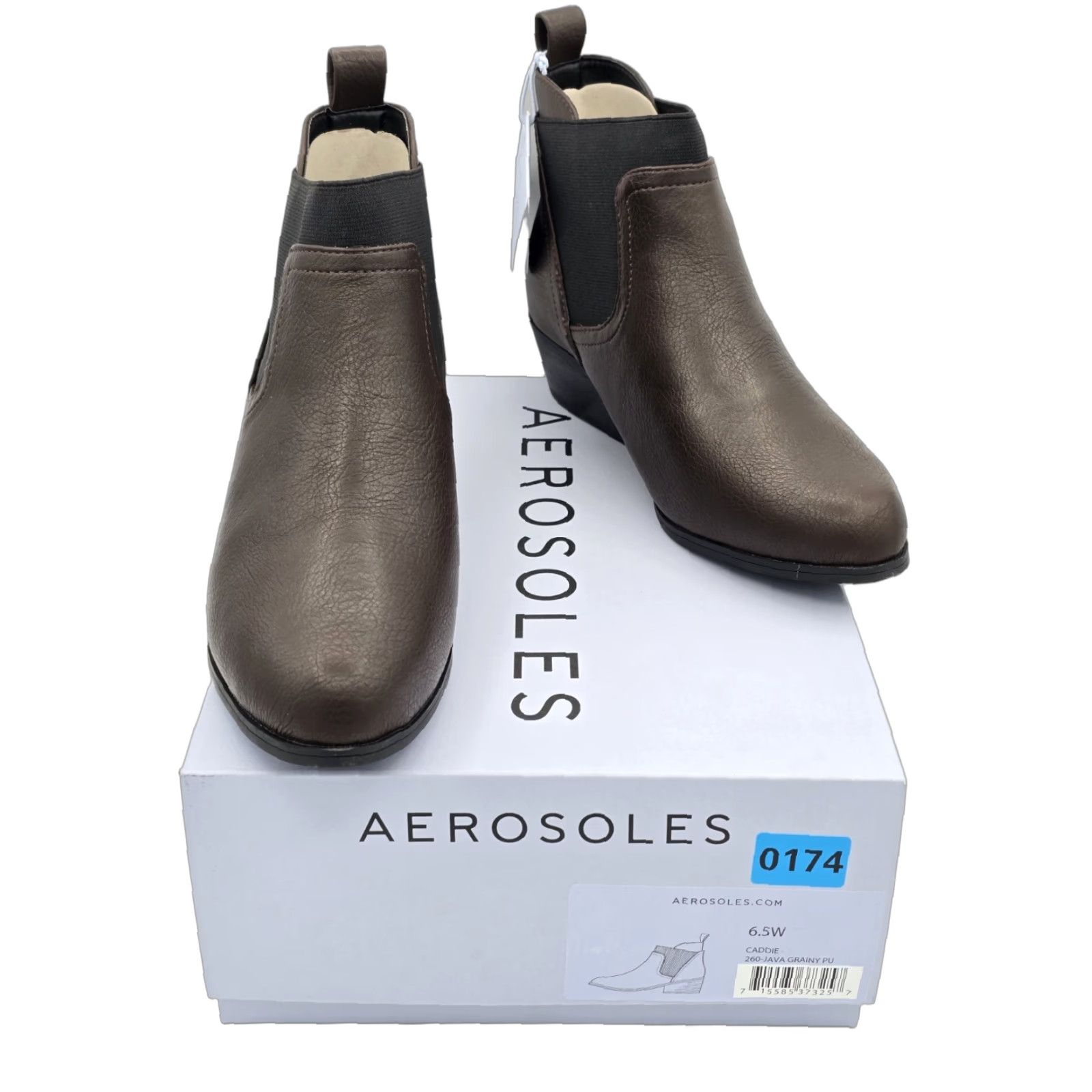 Aerosoles Caddie Ankle Bootie Java Brown Wide W 6.5 Women's Boots Leather-like Faux Shoe Java Brown Boots Women 6.5 W Wide 90s?