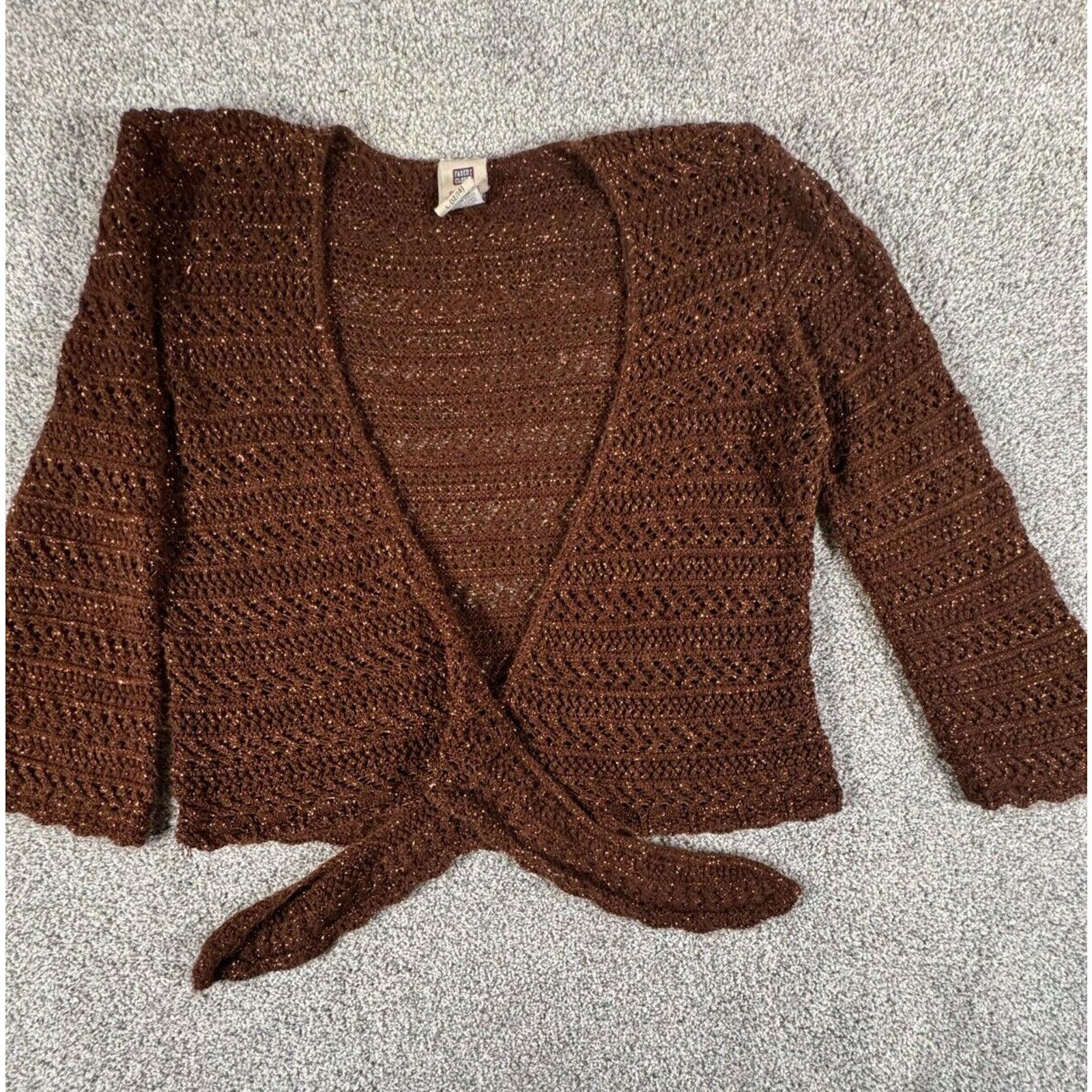 Faded Glory Faded Glory Cardigan Womens Large Crocheted Vintage Sweater Size L / US 10 / IT 46 - 2 Thumbnail