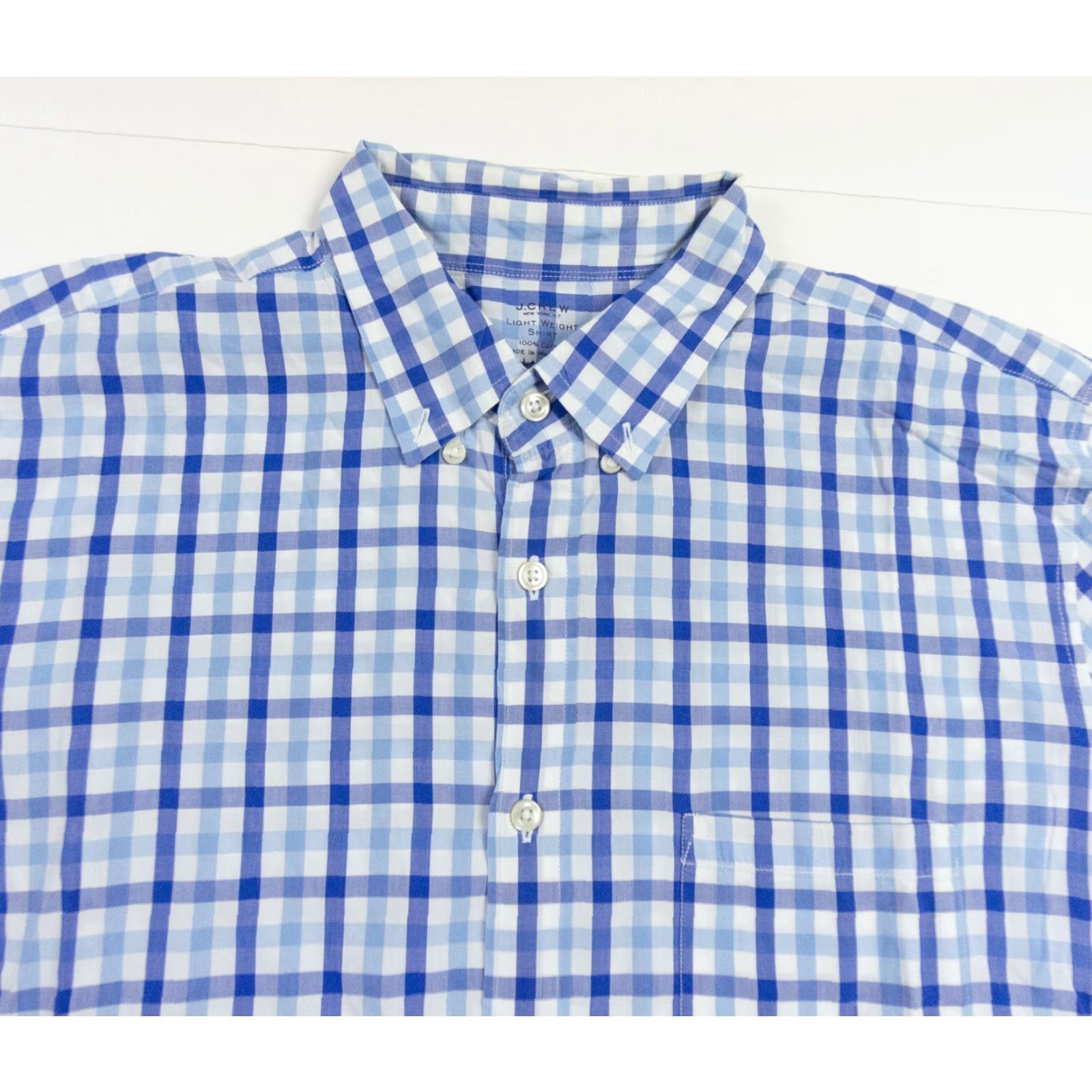 J.Crew VINTAGE? No — JCrew Button-Up Shirt Mens Large Blue Lightweight Plaid Slim Fit Collared Long Sleeve Cotton, Regular, -Gender: Mens Size US L / EU 52-54 / 3 - 2 Thumbnail