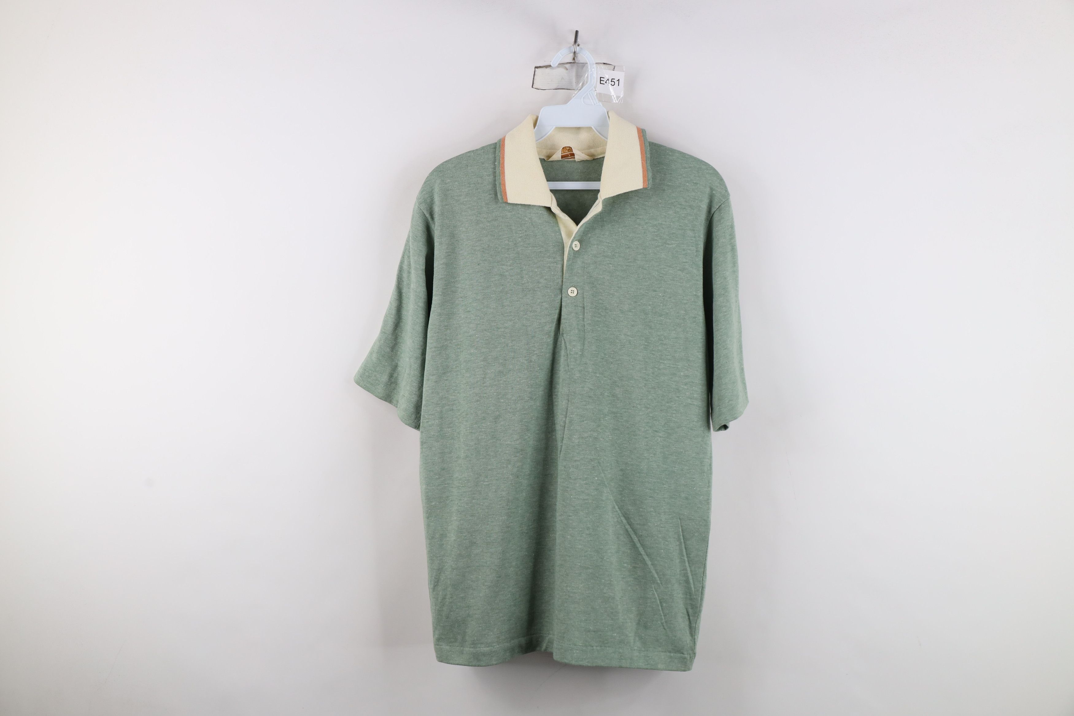 Vintage Vintage 70s Streetwear Jersey Collared Polo Shirt Green USA Size US M / EU 48-50 / 2 - 1 Thumbnail