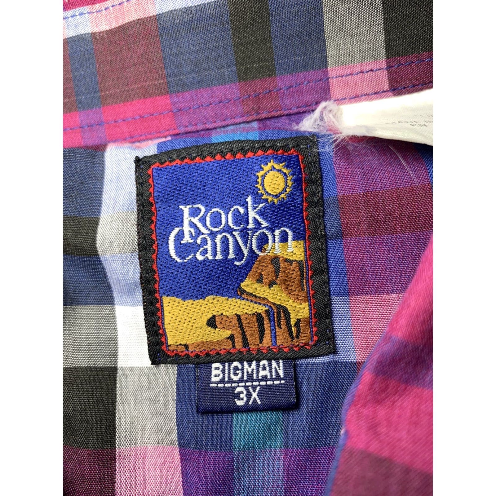 Vintage Rock Canyon Western Shirt Men's 3X Pearl Snap Plaid Blue Purple Black 2-Pockets Shirt Mens 3X Rock Canyon Western Pearl Snap Plaid 2-Pockets Size US XXL / EU 58 / 5 - 7 Thumbnail