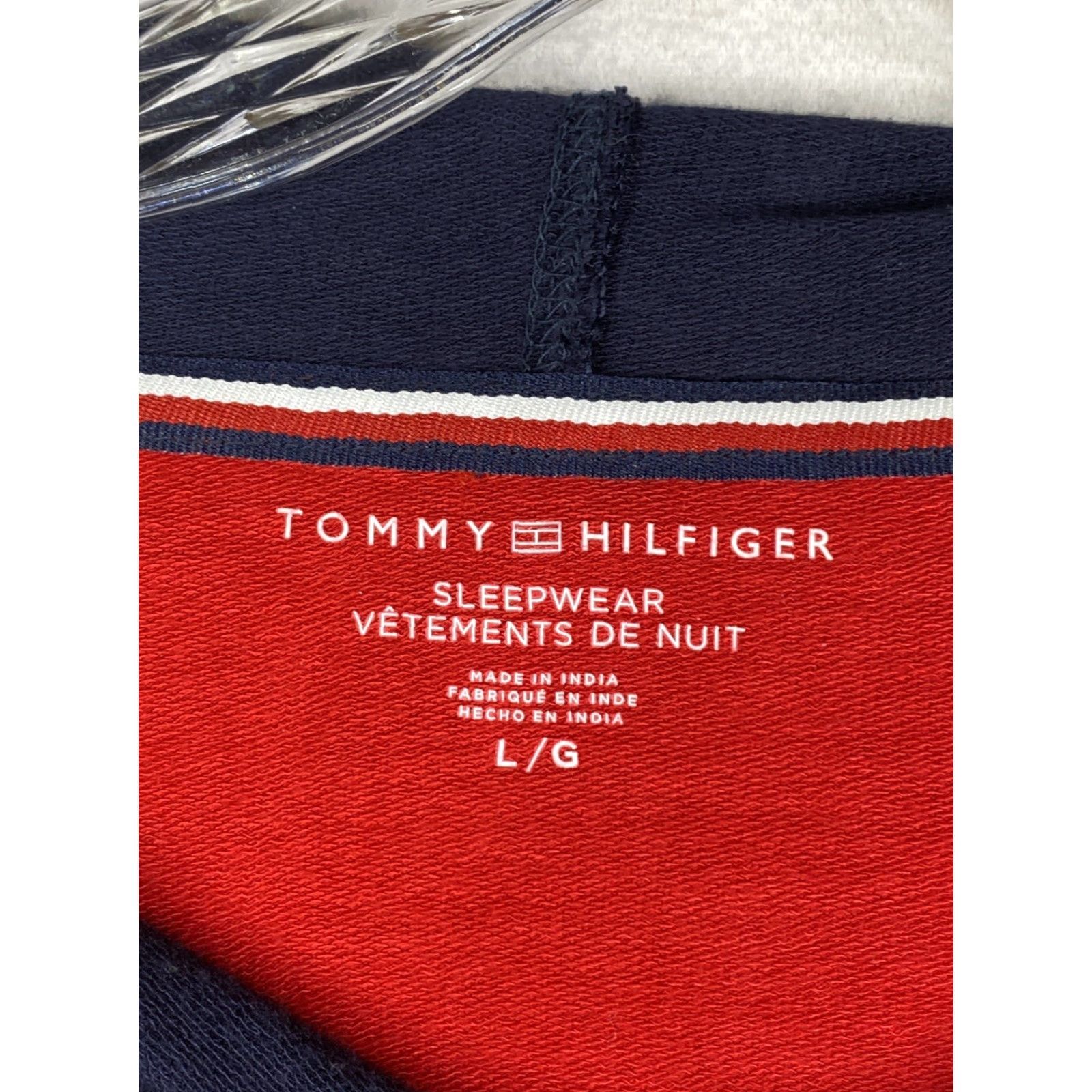 Tommy Hilfiger Tommy Hilfiger Top Womens L Colorblock Red Blue Hooded Spellout Logo Size L / US 10 / IT 46 - 3 Thumbnail