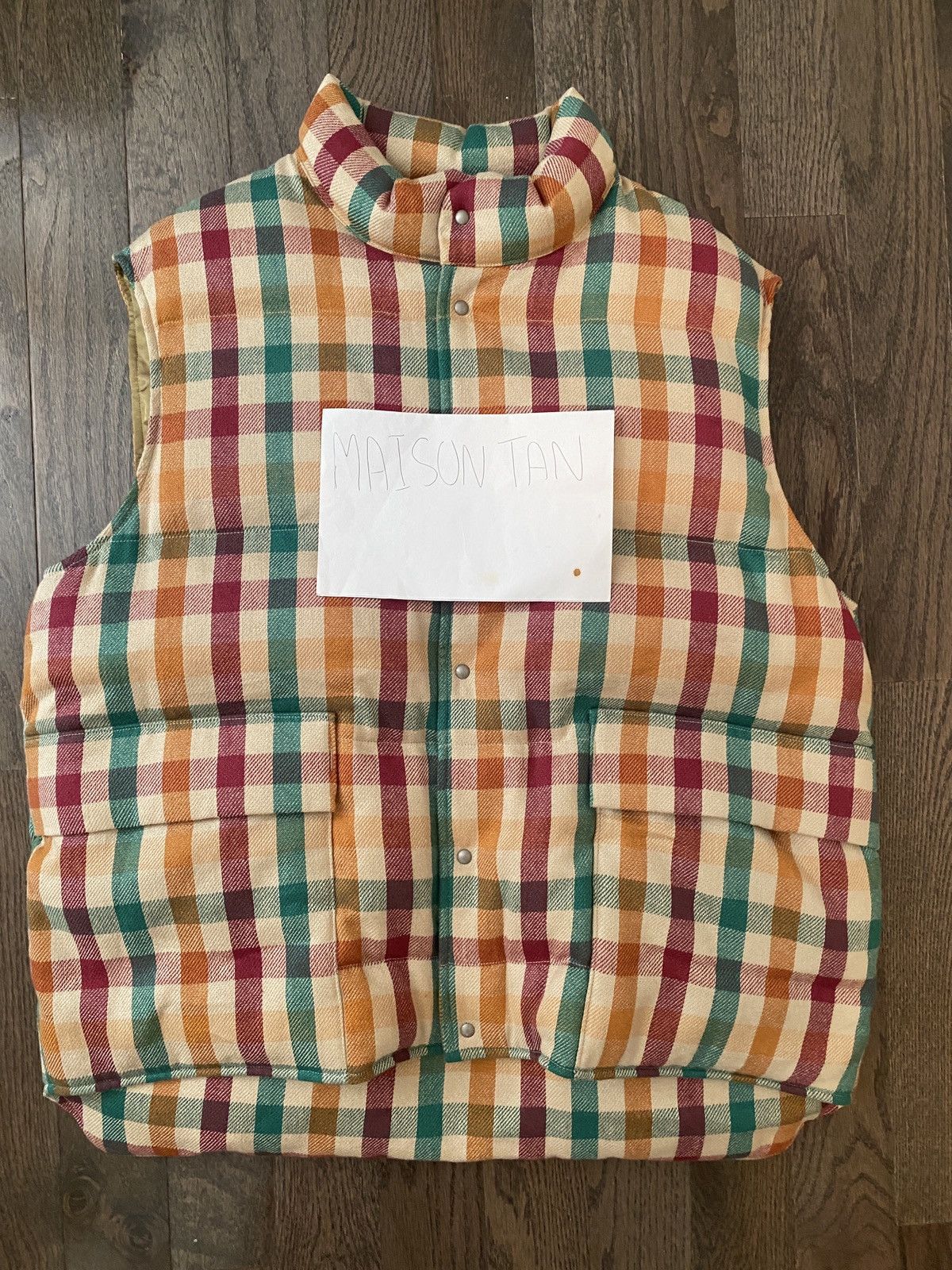 image of Visvim Fw22 Check Walker Down Vest, Men's (Size 2XL)