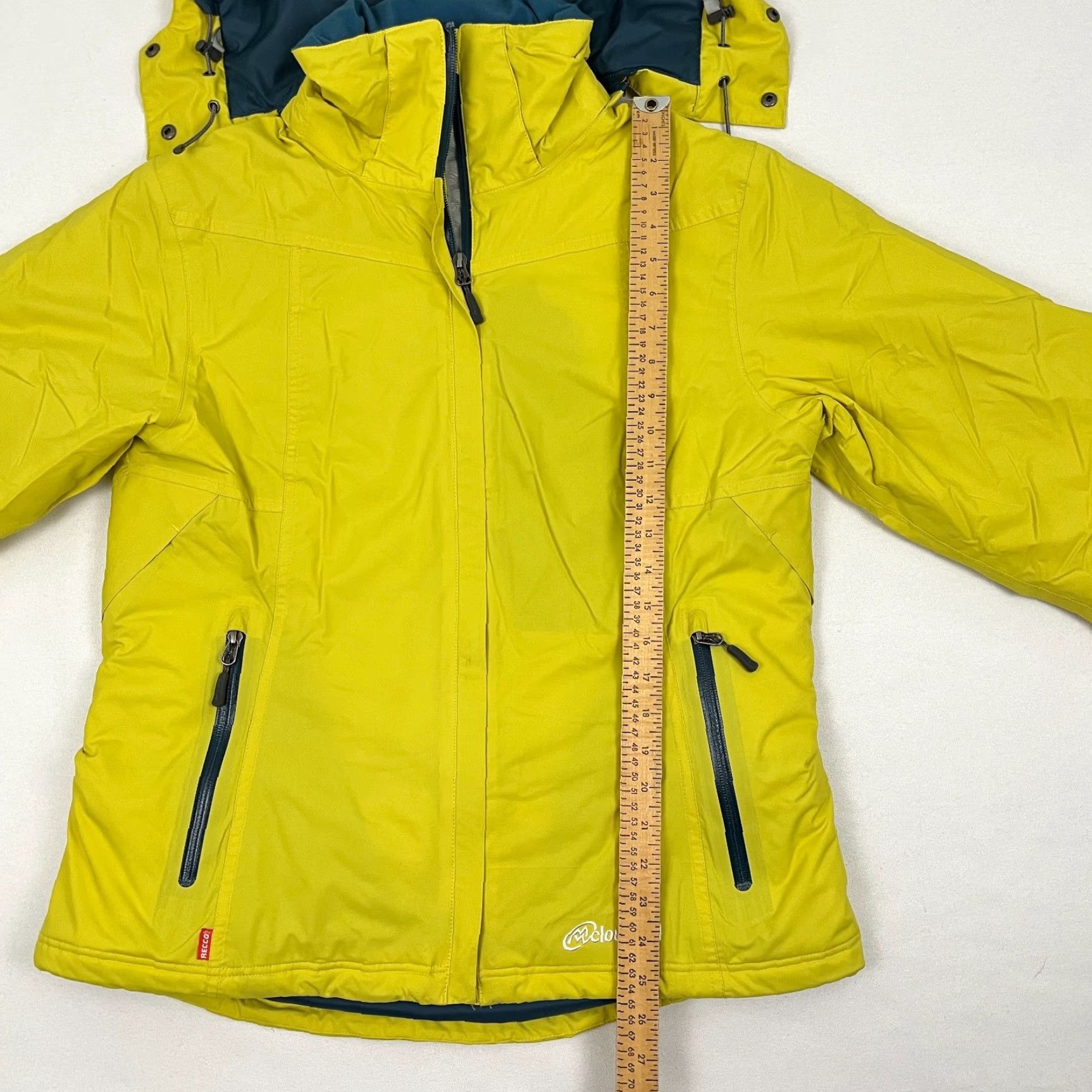 Ecco VINTAGE Cloudveil Jacket Womens L Yellow Ski Snowboard Hooded Snowcore Size L / US 10 / IT 46 - 6 Thumbnail