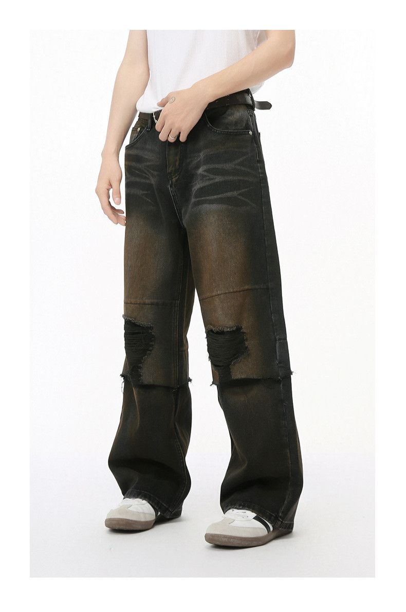 Japanese Brand × Jean American ripped distressed washed vintage straight jeans Size US 32 / EU 48 - 3 Thumbnail