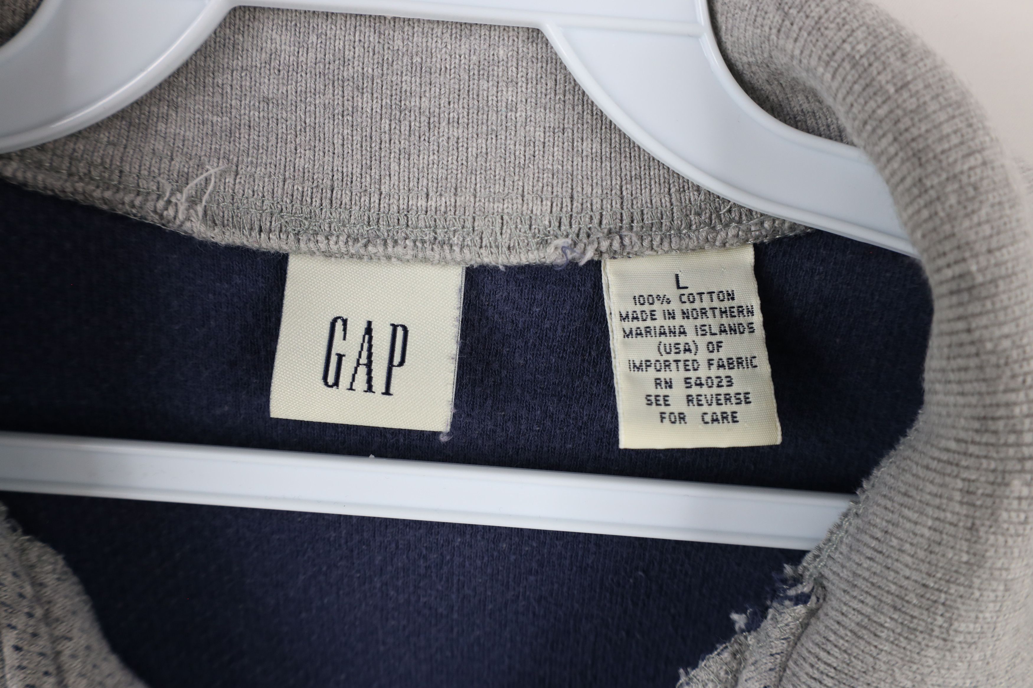 Gap × Vintage Vintage 90s Gap Half Zip Collared Long Sleeve Polo Shirt Size US L / EU 52-54 / 3 - 7 Thumbnail