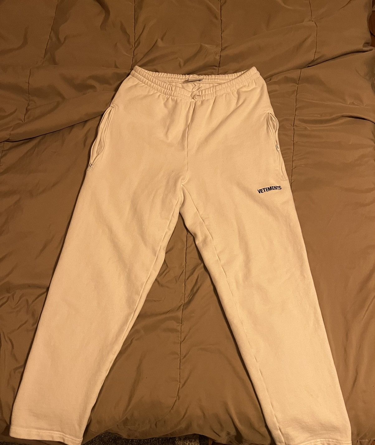 Image of Vetements White Embroidery Sweatpants, Men's (Size 30)