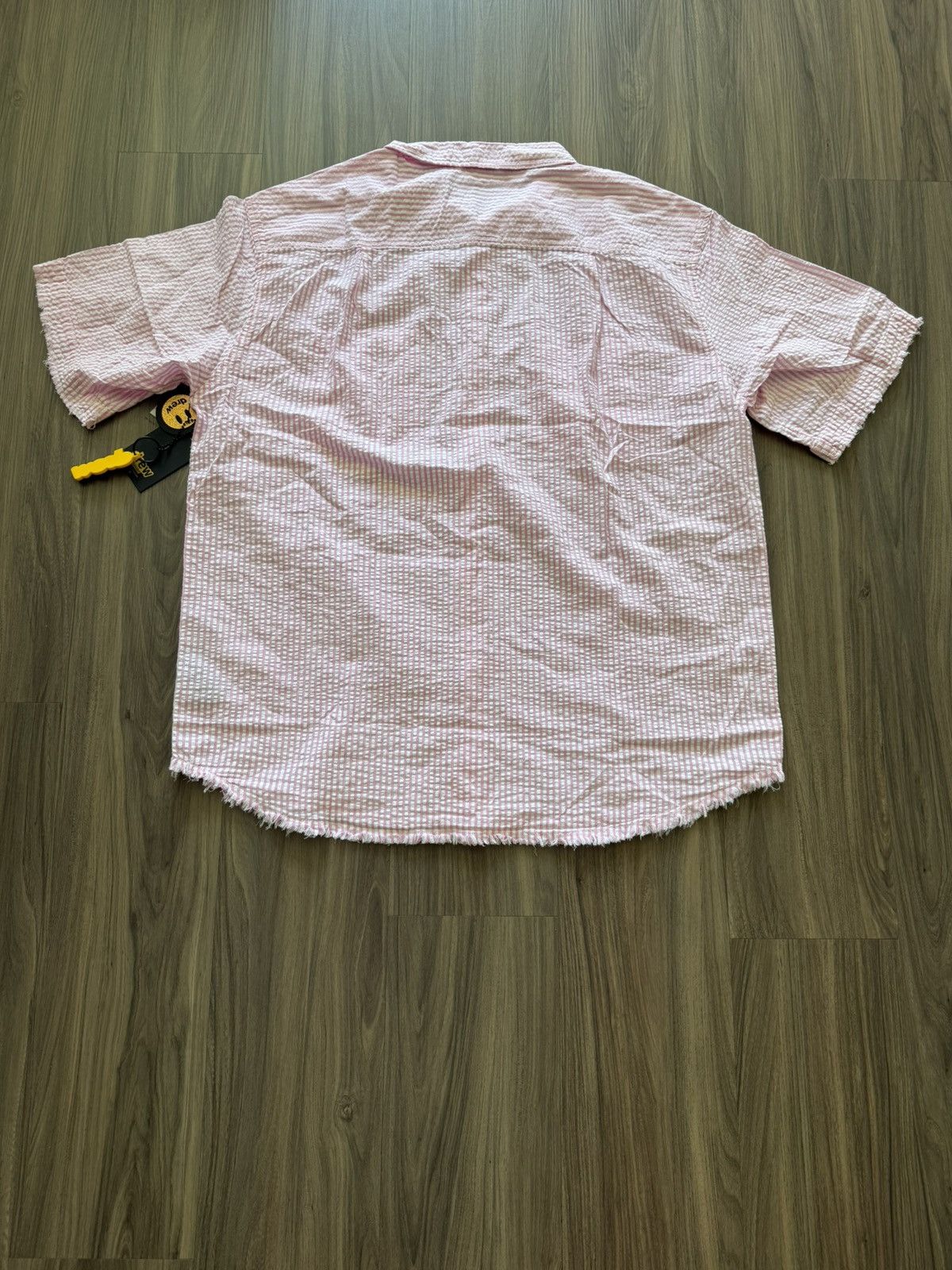 Drew House Drew House Pink Seersucker Short Sleeve Button Up Shirt XXL Size US XL / EU 56 / 4 - 6 Thumbnail