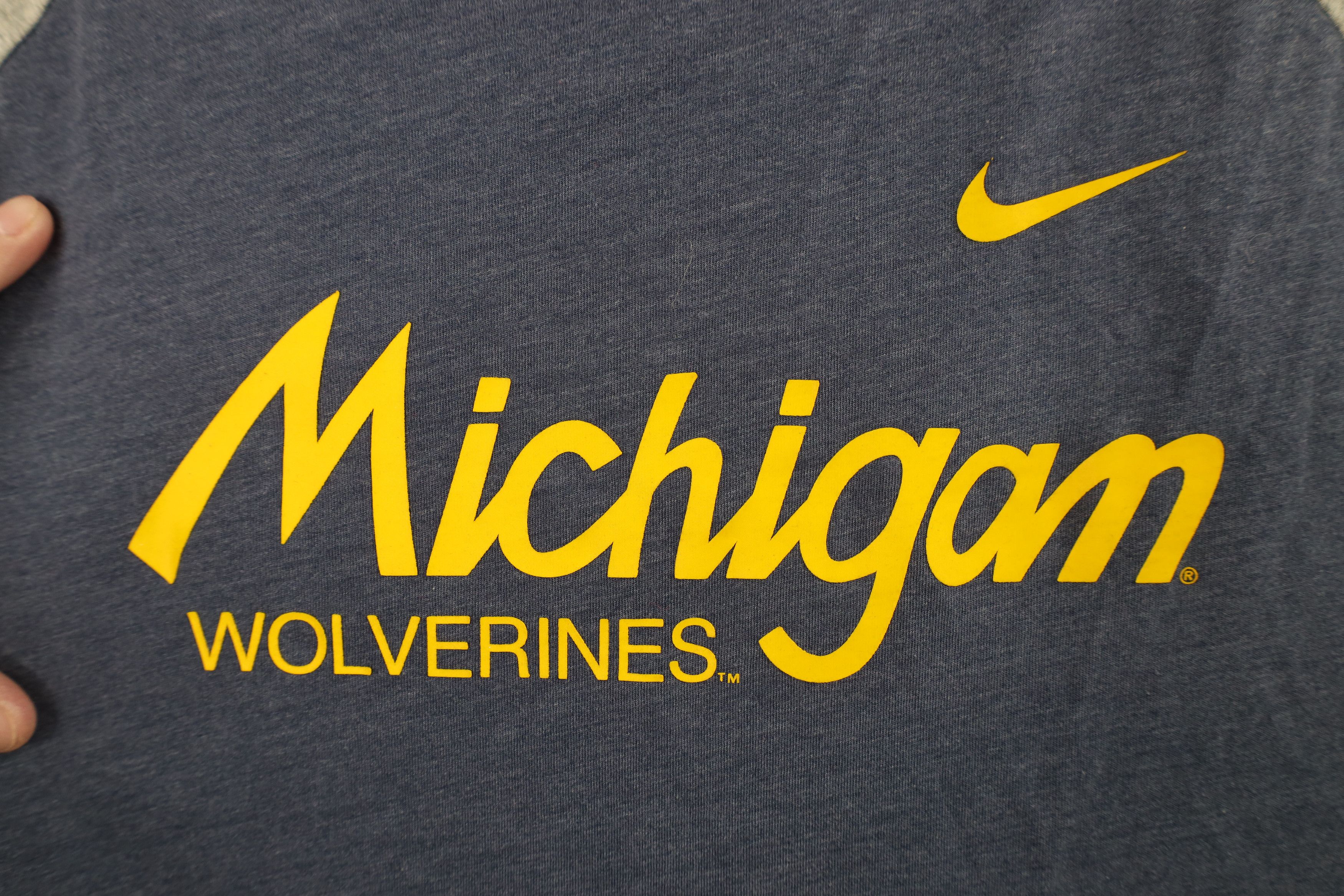 Nike Nike University of Michigan Short Sleeve Raglan T-Shirt Blue Size US XL / EU 56 / 4 - 5 Thumbnail