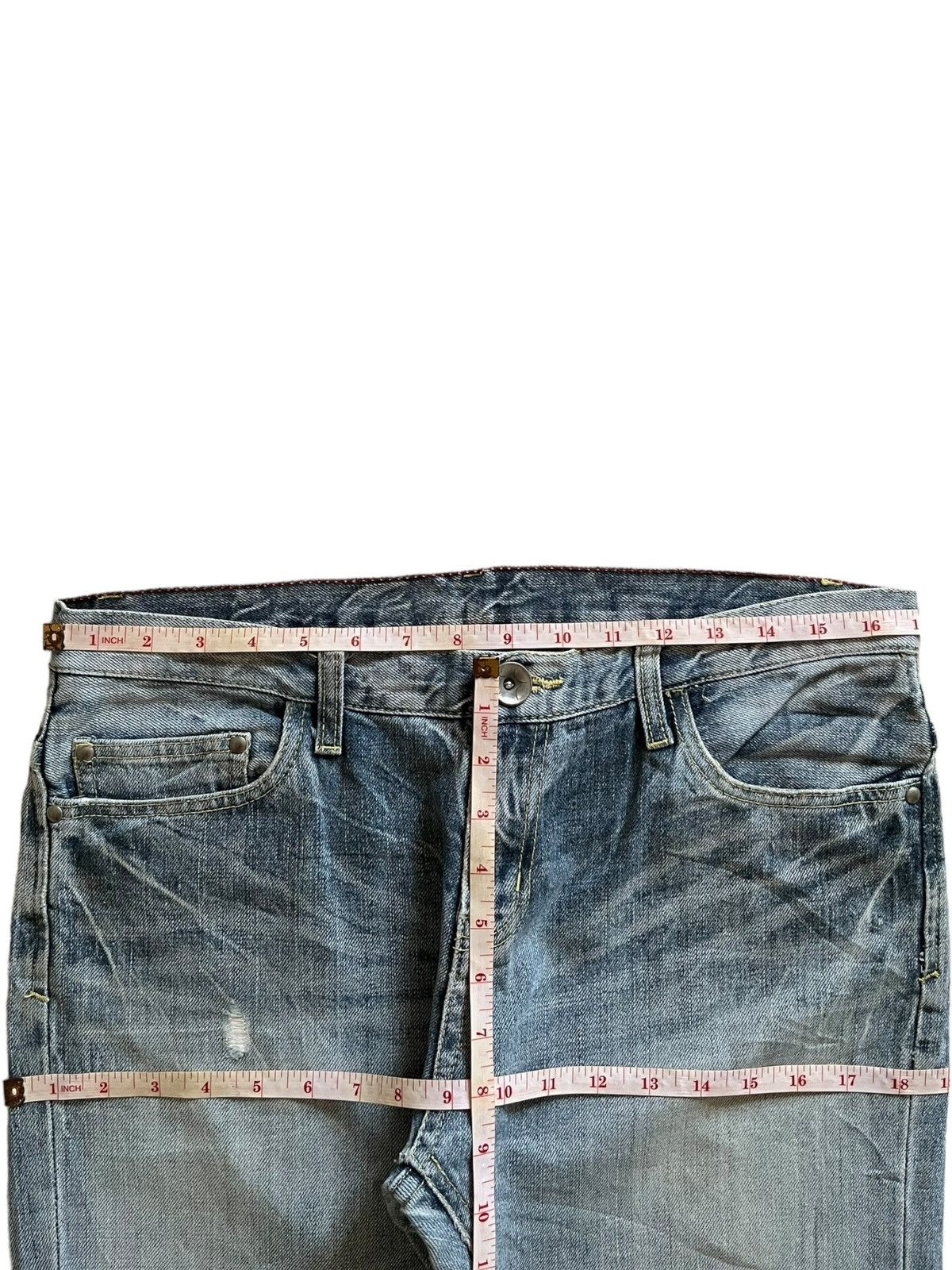Japanese Brand × Jun Takahashi Vintage Japanese Junmen Faded Wash Distressed Jeans Size US 34 / EU 50 - 11 Thumbnail