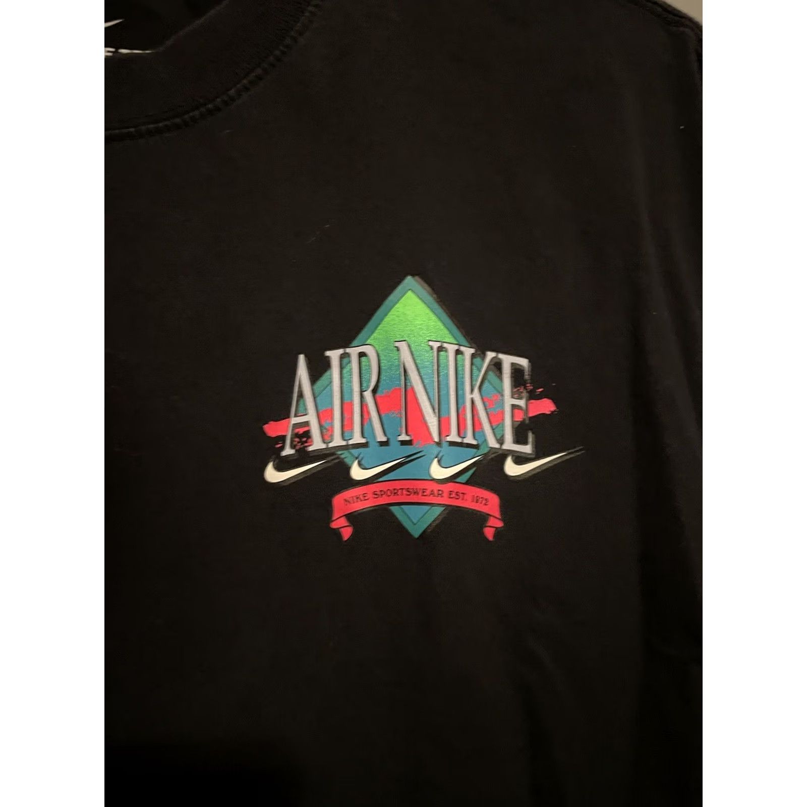 Nike Nike Shirt Mens Athletic Short Sleeve Color Blocked Logo Gym Graphic S Black 90s USA Logo Sports Casual Athletic Shirt Mens Regular Small Size US S / EU 44-46 / 1 - 4 Thumbnail